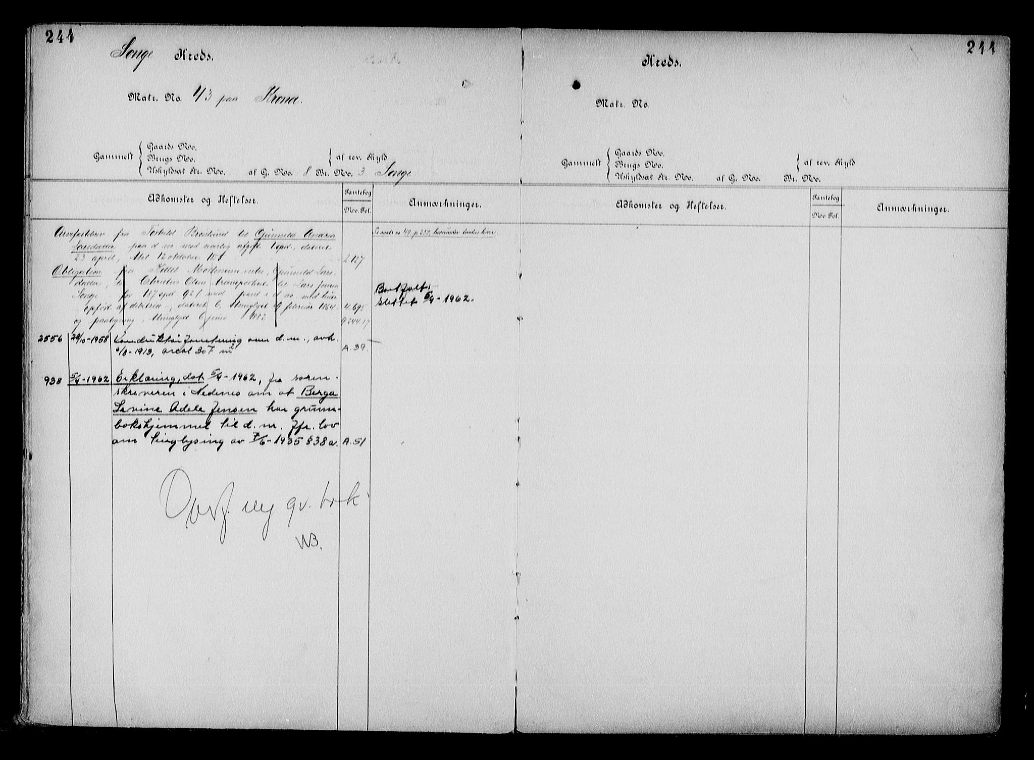 Arendal byfogd, AV/SAK-1222-0001/G/Ga/L0015: Mortgage register no. 13, 1860-1960, p. 244