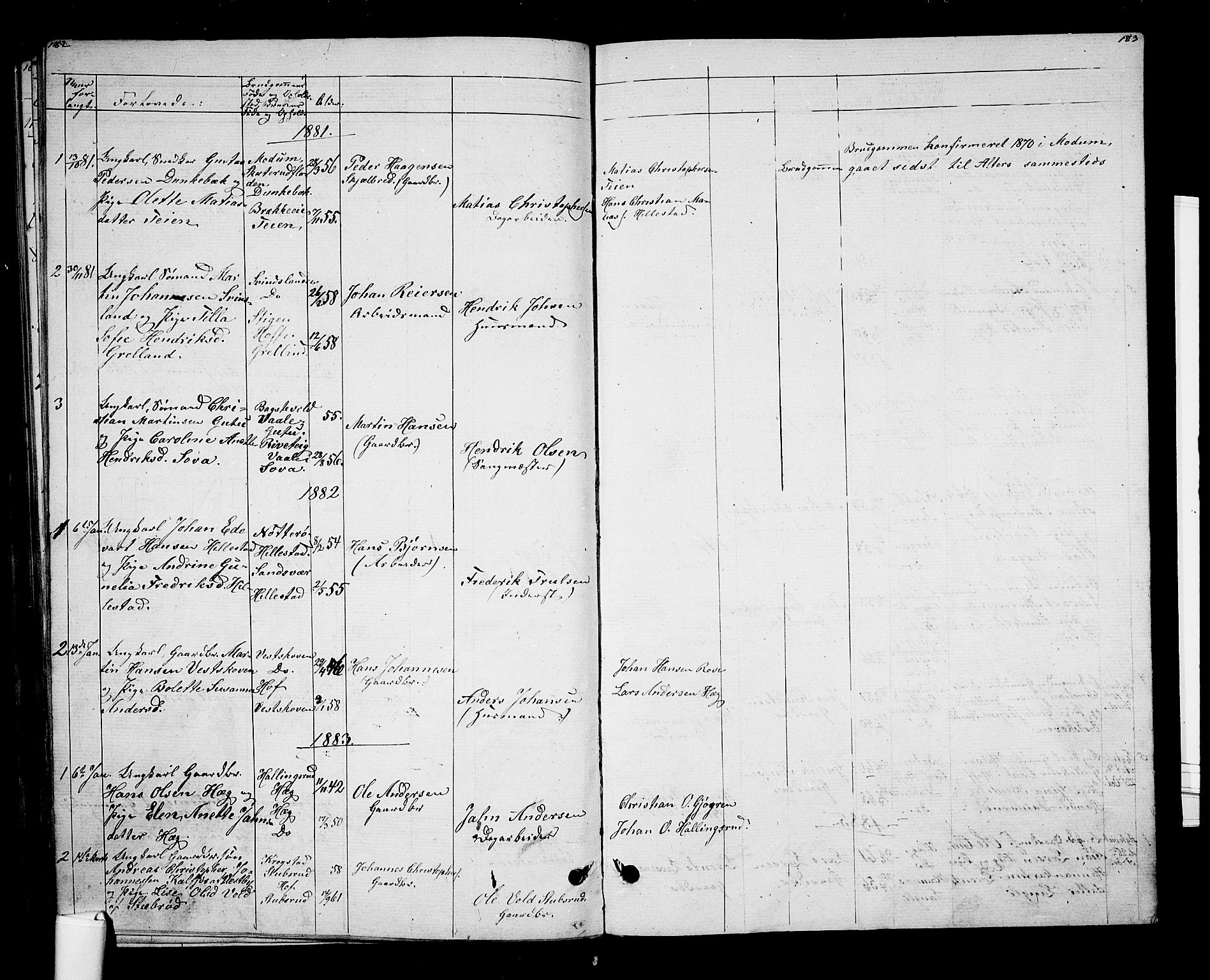 Botne kirkebøker, AV/SAKO-A-340/G/Gb/L0002: Parish register (copy) no. II 2, 1861-1886, p. 182-183