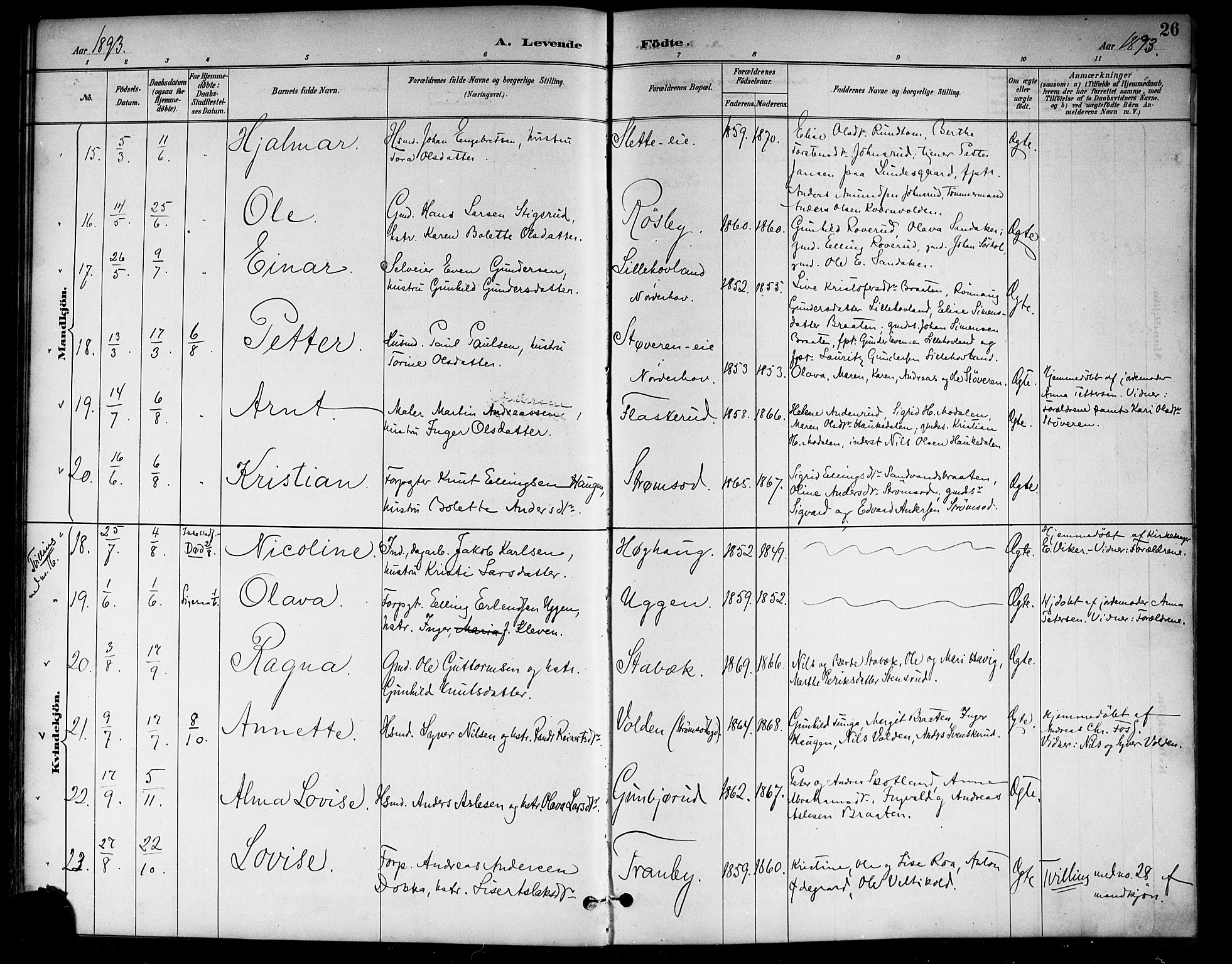 Lunder kirkebøker, AV/SAKO-A-629/G/Ga/L0004: Parish register (copy) no. I 4, 1889-1917, p. 26