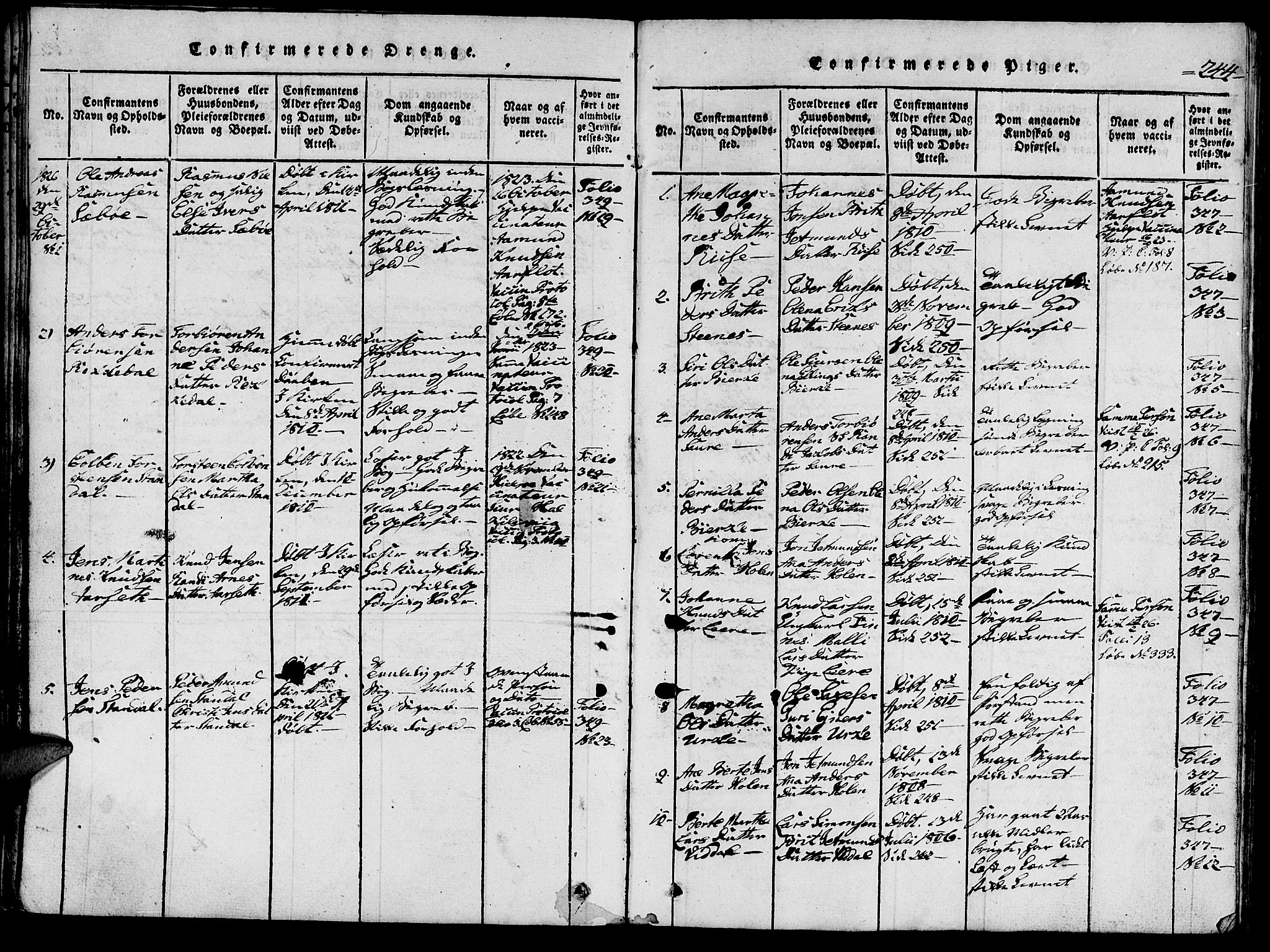 Ministerialprotokoller, klokkerbøker og fødselsregistre - Møre og Romsdal, AV/SAT-A-1454/515/L0207: Parish register (official) no. 515A03, 1819-1829, p. 244