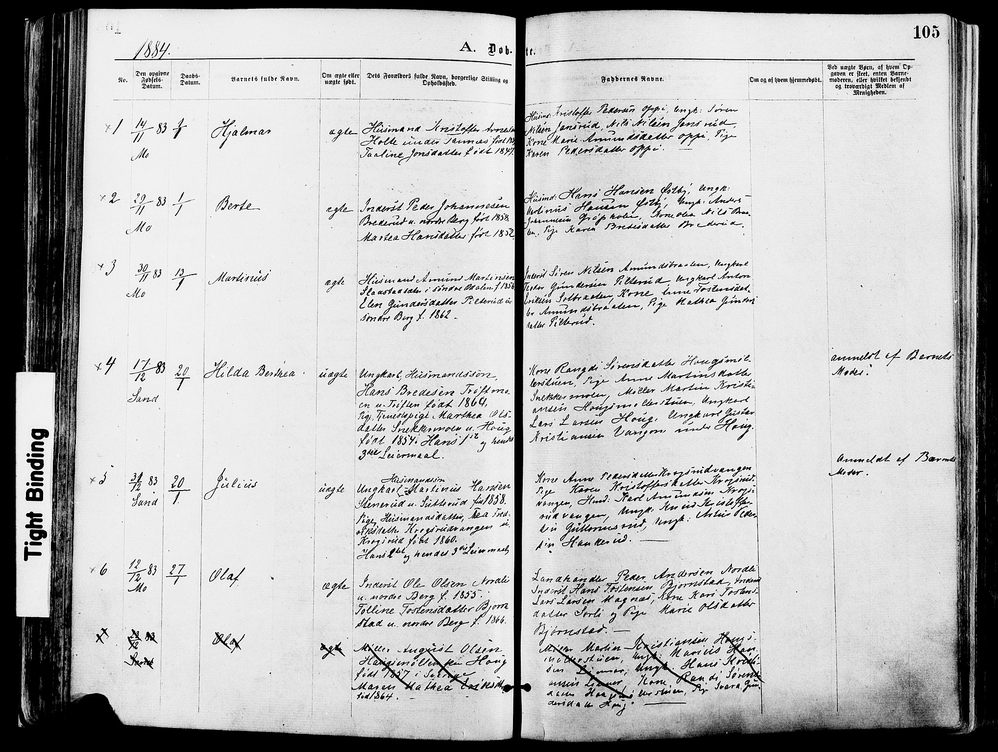 Nord-Odal prestekontor, AV/SAH-PREST-032/H/Ha/Haa/L0005: Parish register (official) no. 5, 1874-1885, p. 105