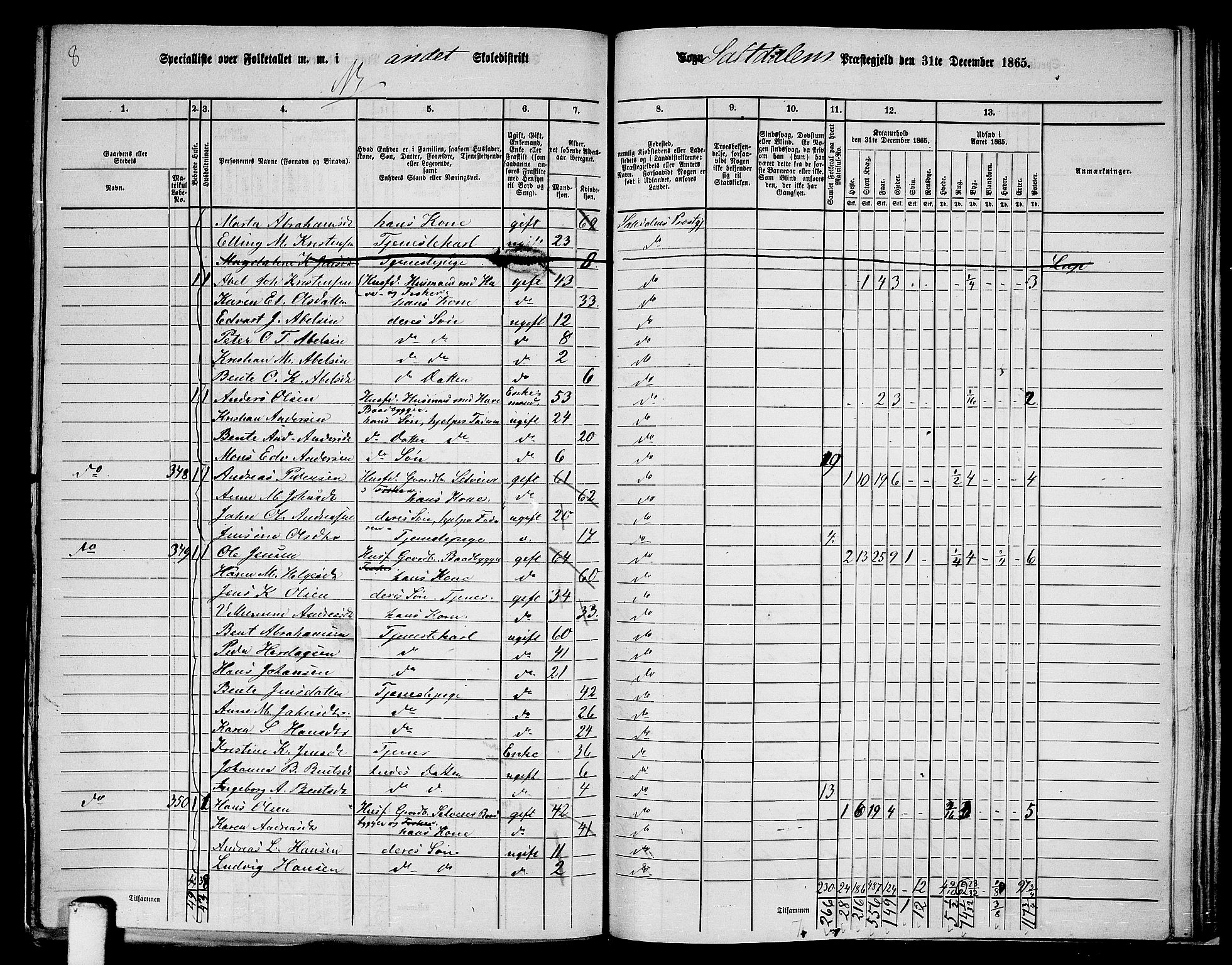 RA, 1865 census for Saltdal, 1865, p. 36