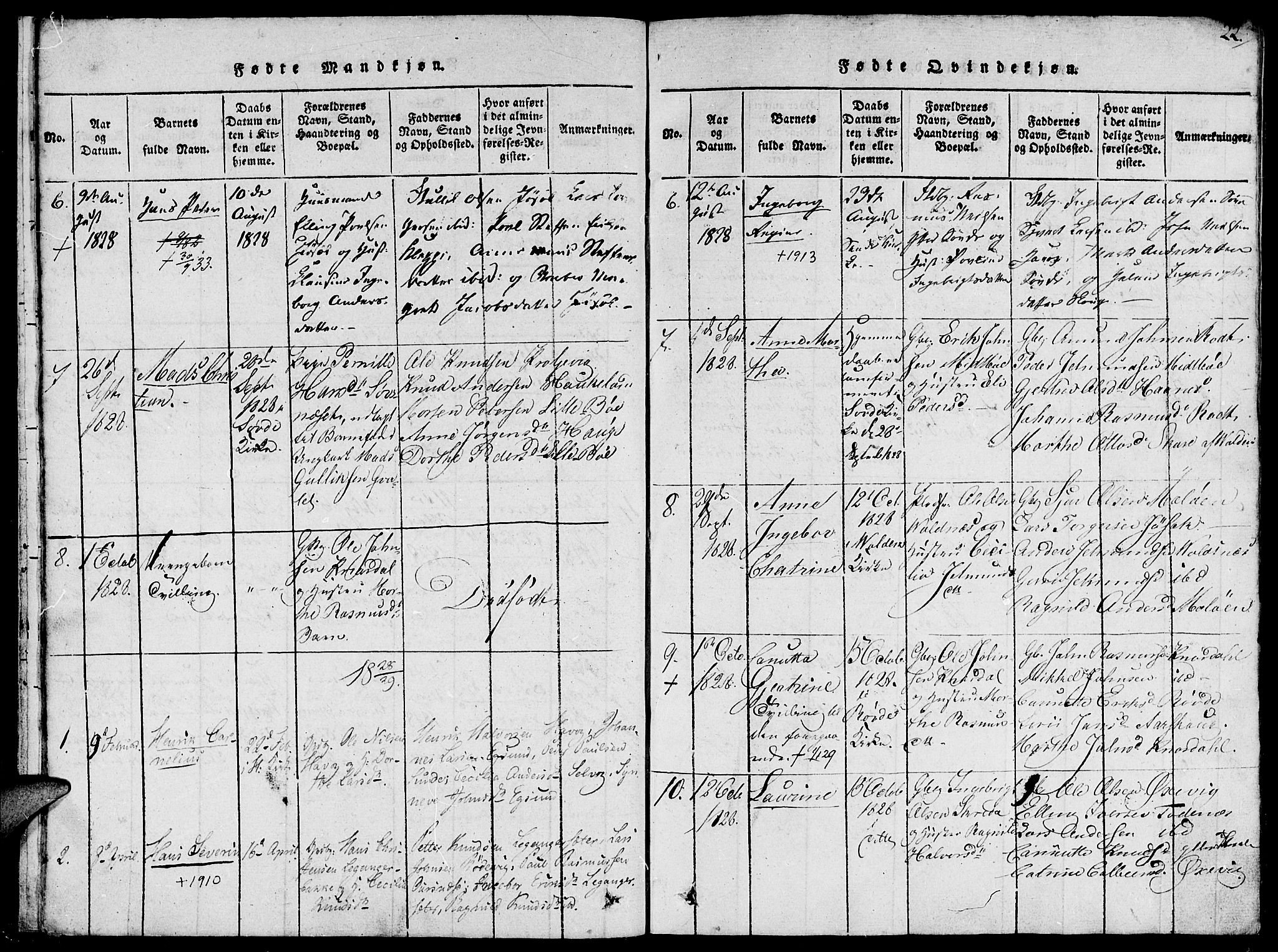 Ministerialprotokoller, klokkerbøker og fødselsregistre - Møre og Romsdal, SAT/A-1454/504/L0054: Parish register (official) no. 504A01, 1816-1861, p. 22