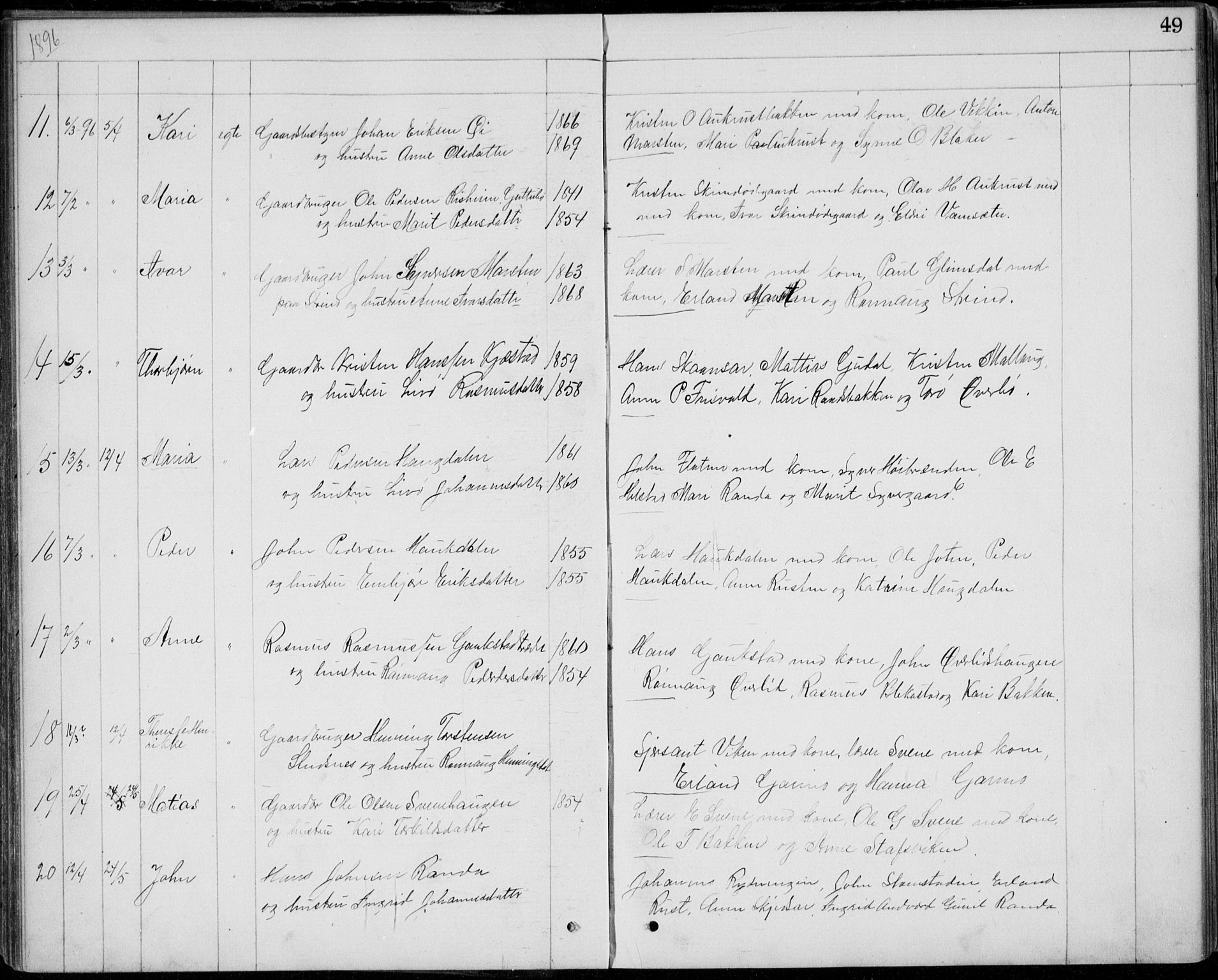 Lom prestekontor, SAH/PREST-070/L/L0013: Parish register (copy) no. 13, 1874-1938, p. 49