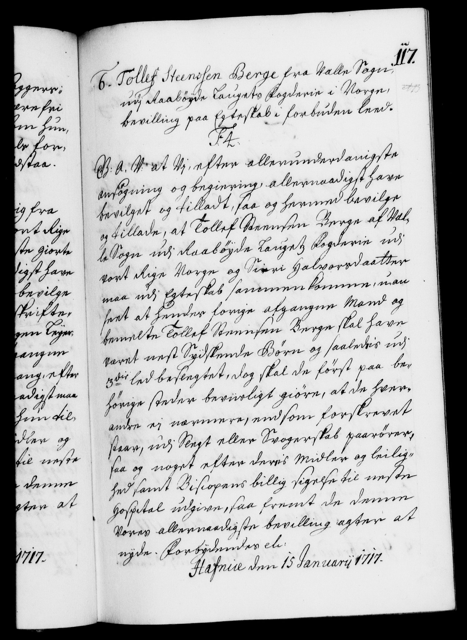 Danske Kanselli 1572-1799, AV/RA-EA-3023/F/Fc/Fca/Fcaa/L0022: Norske registre, 1716-1719, p. 117a