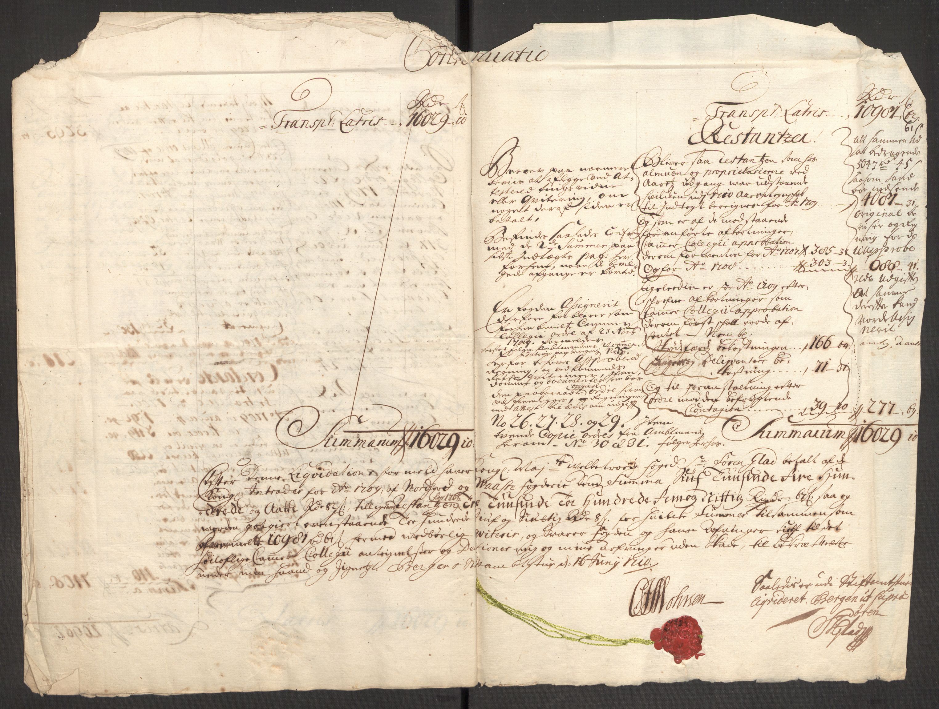 Rentekammeret inntil 1814, Reviderte regnskaper, Fogderegnskap, AV/RA-EA-4092/R51/L3190: Fogderegnskap Nordhordland og Voss, 1709, p. 22