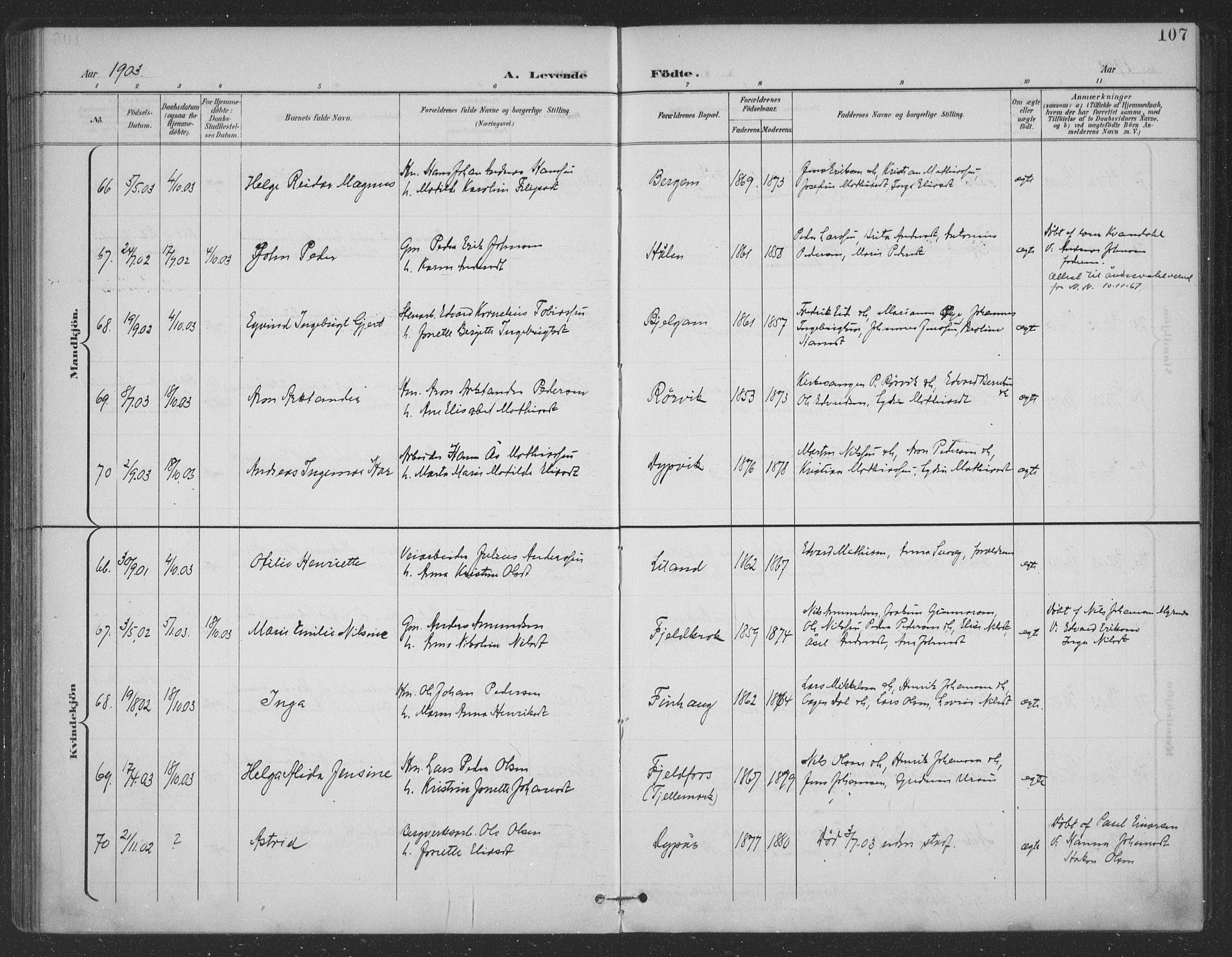 Ministerialprotokoller, klokkerbøker og fødselsregistre - Nordland, AV/SAT-A-1459/863/L0899: Parish register (official) no. 863A11, 1897-1906, p. 107