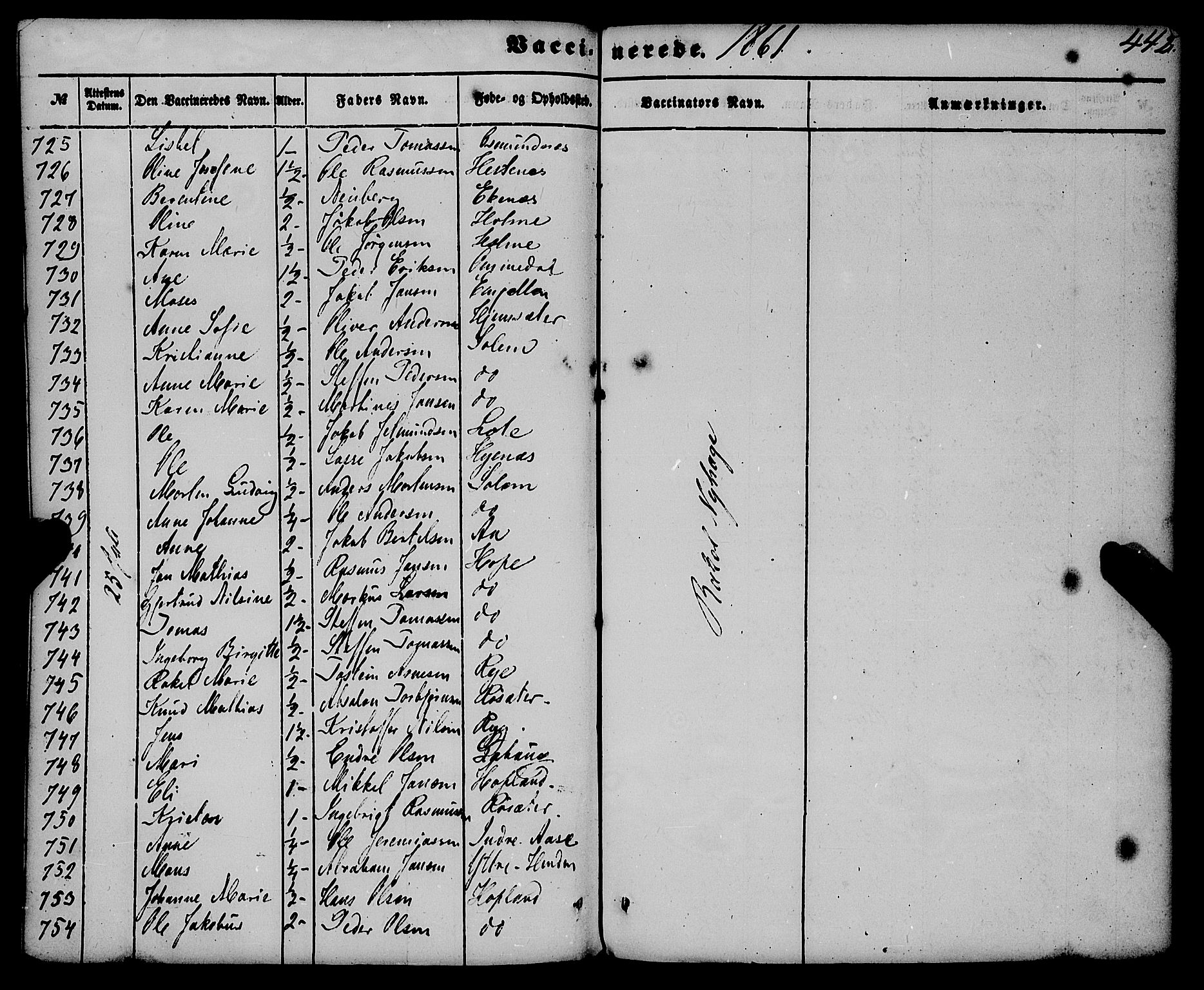 Gloppen sokneprestembete, AV/SAB-A-80101/H/Haa/Haaa/L0009: Parish register (official) no. A 9, 1855-1870, p. 442