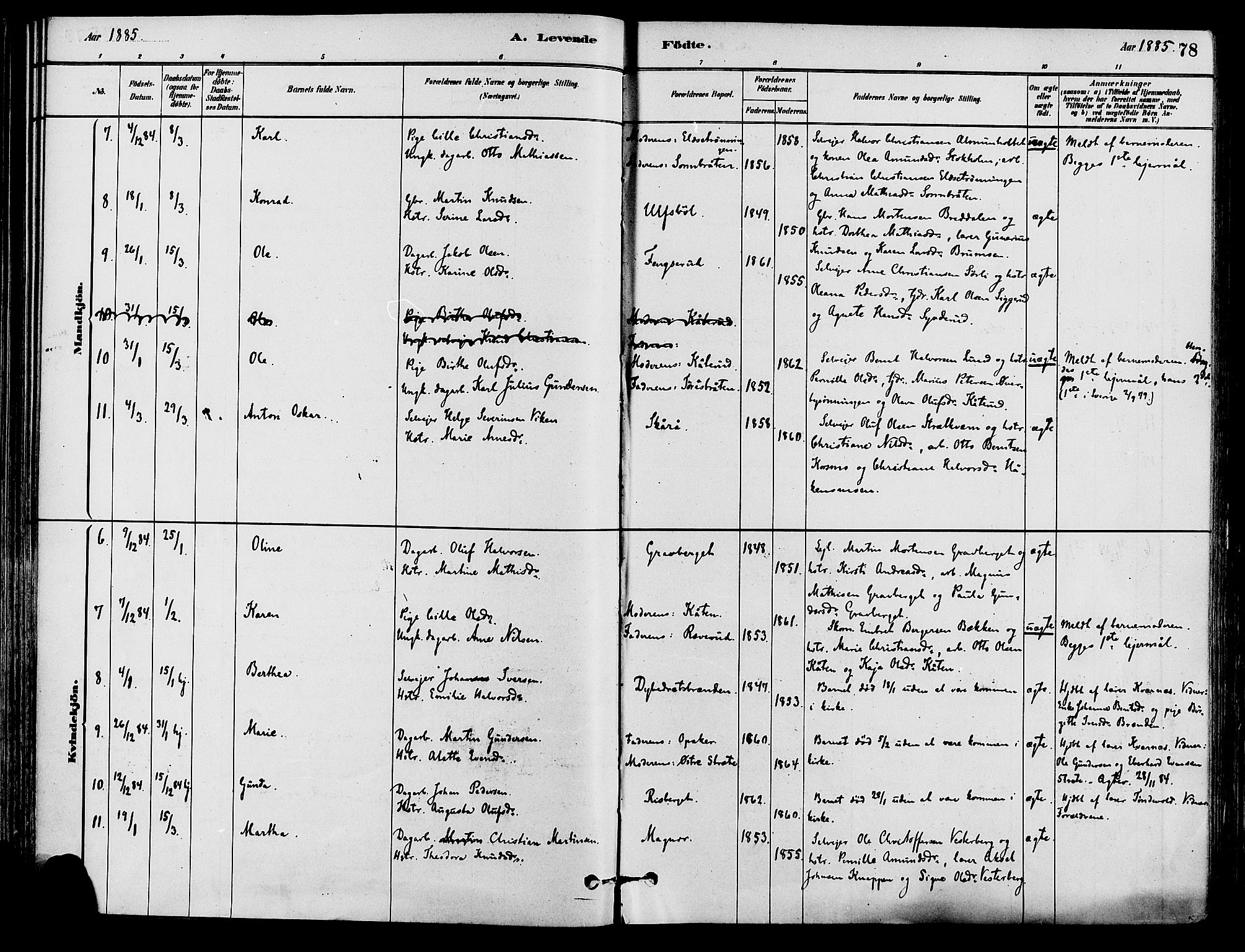 Våler prestekontor, Hedmark, AV/SAH-PREST-040/H/Ha/Haa/L0002: Parish register (official) no. 3, 1879-1911, p. 78