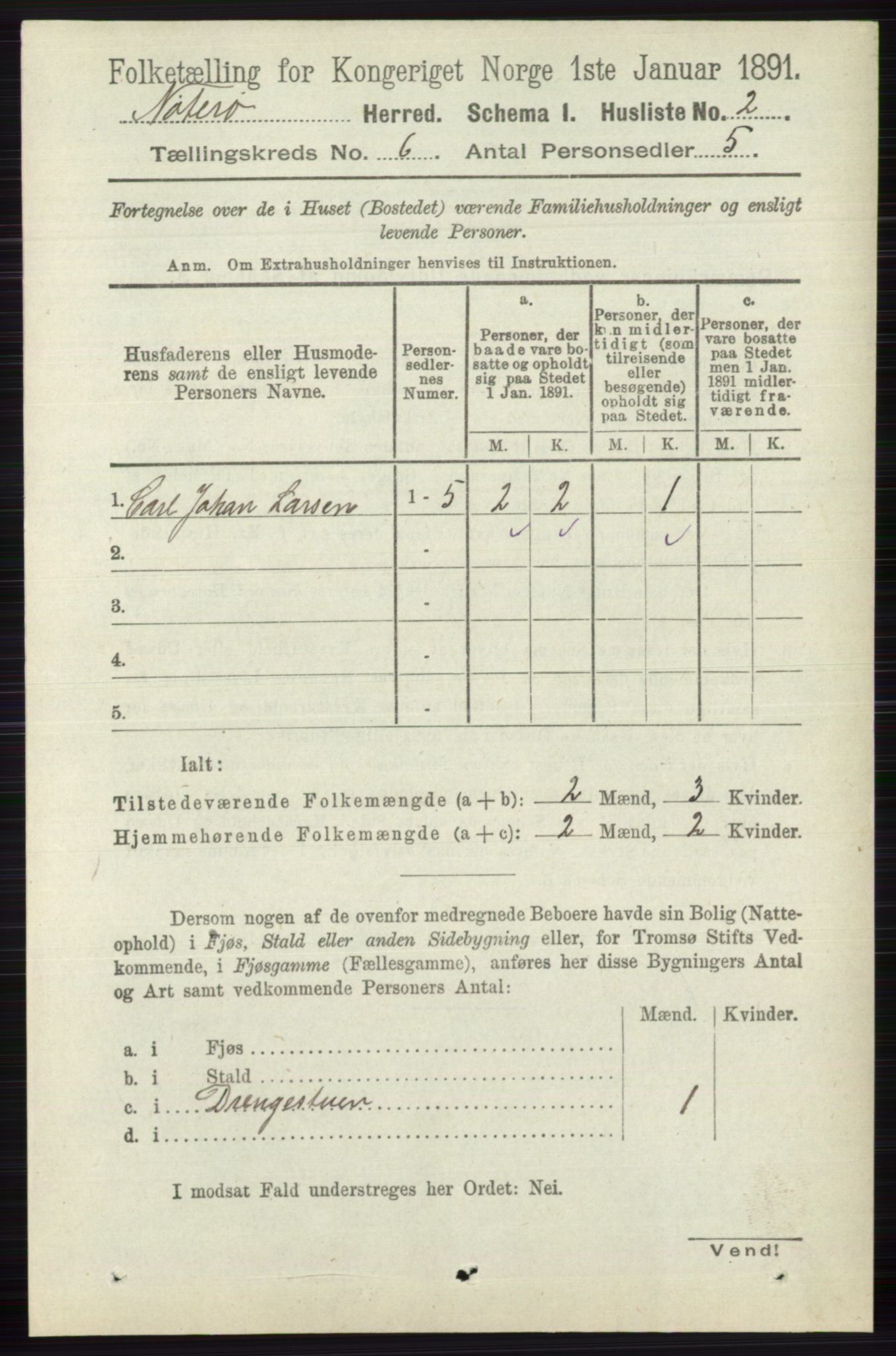 RA, 1891 census for 0722 Nøtterøy, 1891, p. 2749