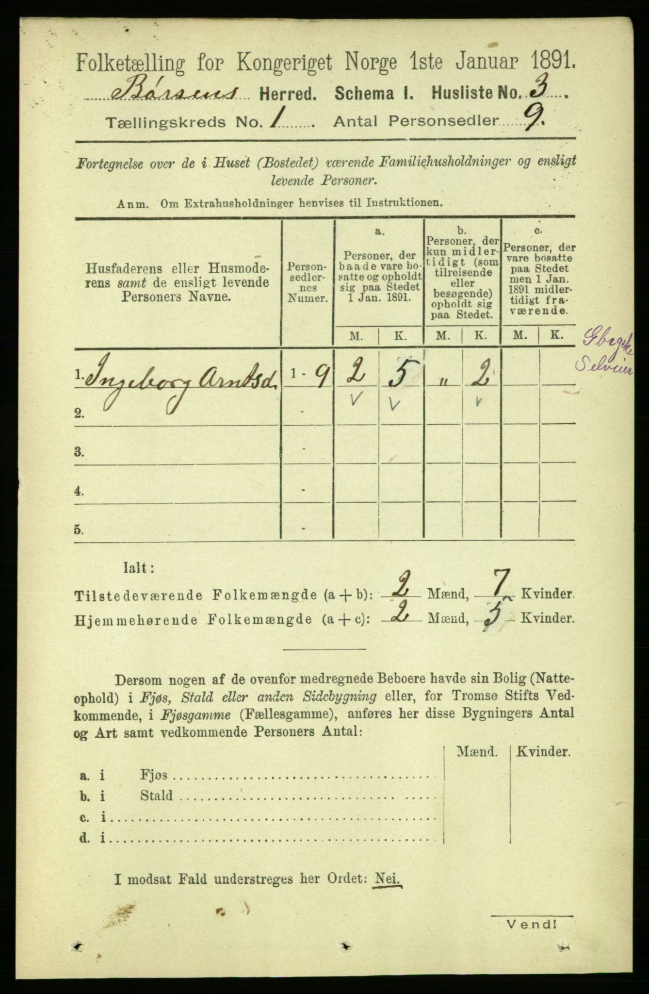 RA, 1891 census for 1658 Børsa, 1891, p. 21