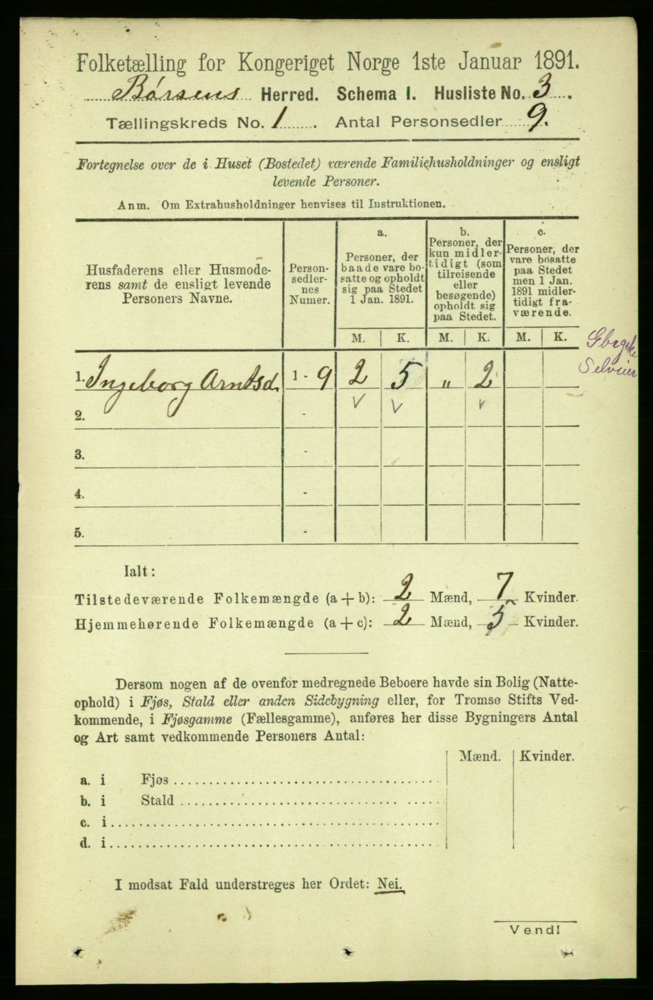 RA, 1891 census for 1658 Børsa, 1891, p. 21