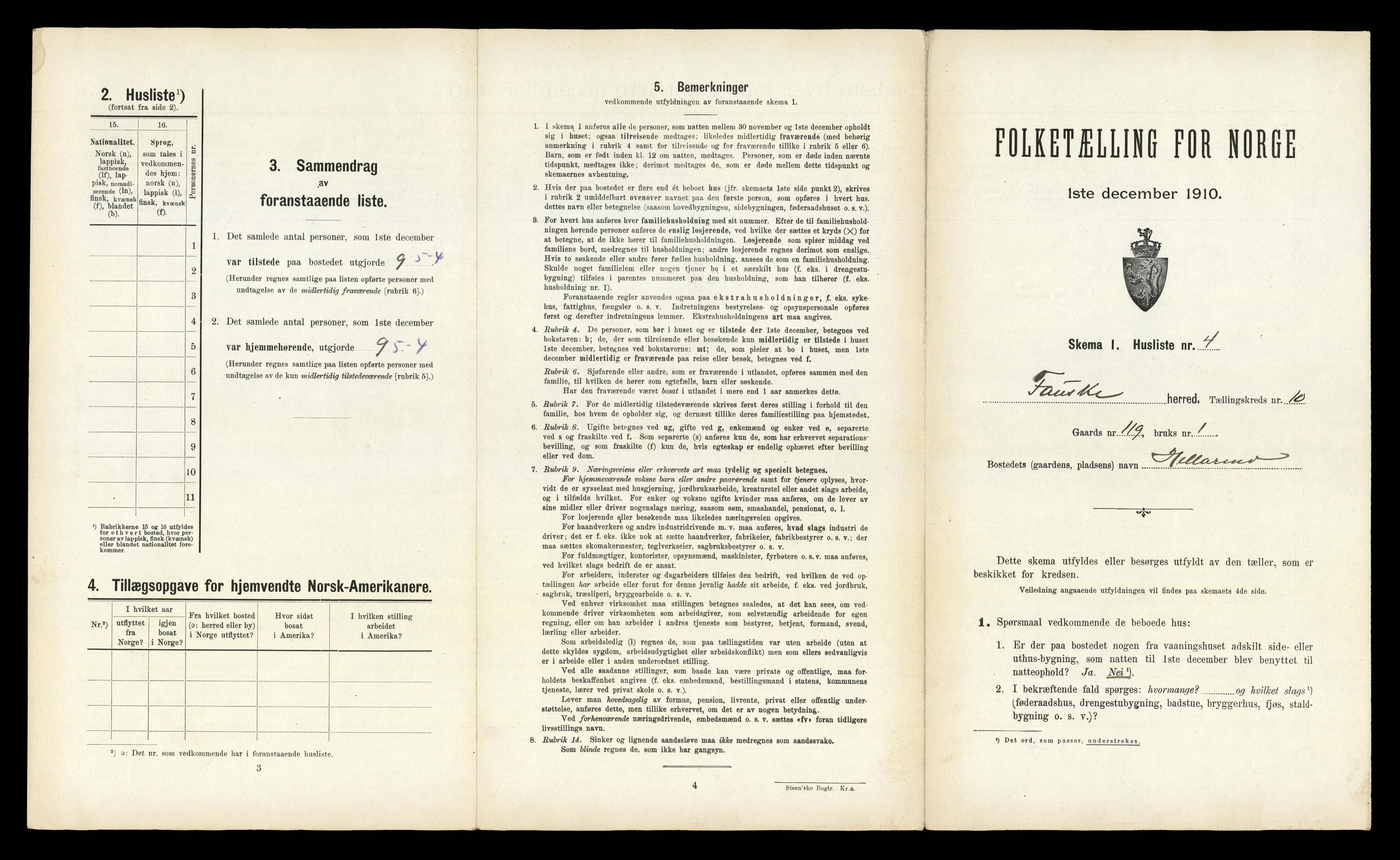 RA, 1910 census for Fauske, 1910, p. 546