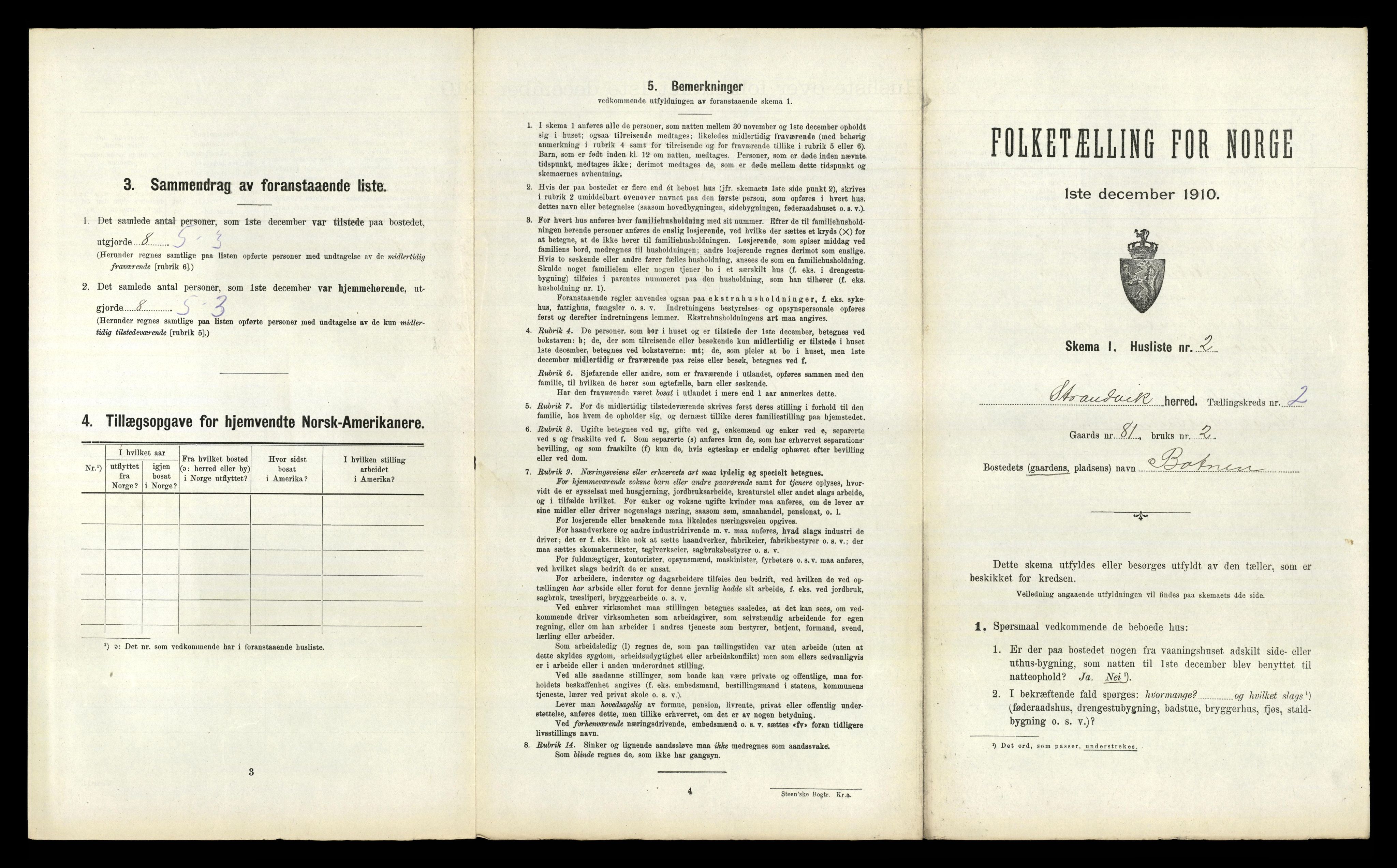 RA, 1910 census for Strandvik, 1910, p. 111