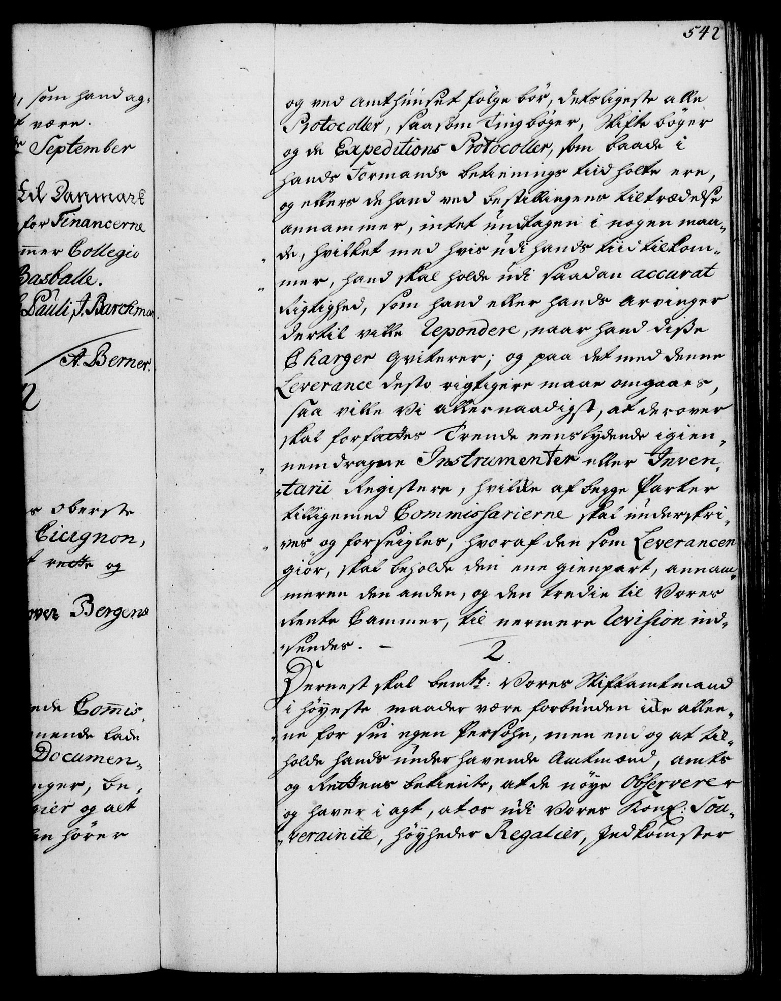 Rentekammeret, Kammerkanselliet, RA/EA-3111/G/Gg/Ggi/L0002: Norsk instruksjonsprotokoll med register (merket RK 53.35), 1729-1751, p. 542
