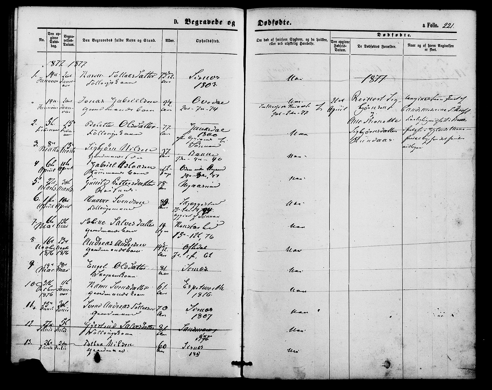 Bakke sokneprestkontor, SAK/1111-0002/F/Fa/Faa/L0007: Parish register (official) no. A 7, 1877-1886, p. 221