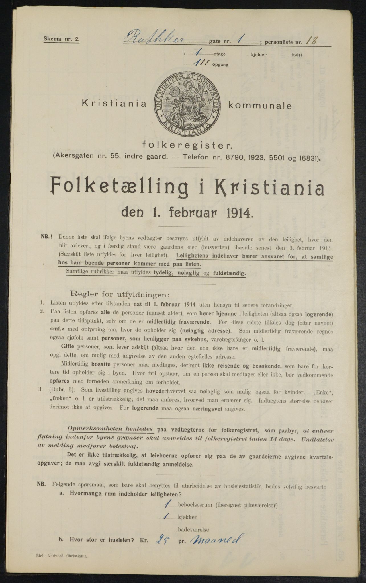 OBA, Municipal Census 1914 for Kristiania, 1914, p. 81867