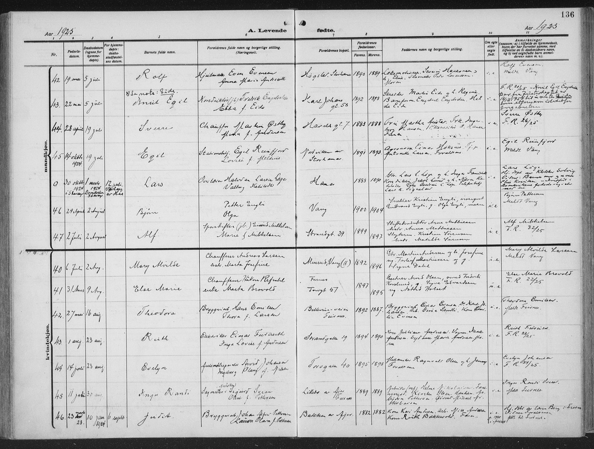 Hamar prestekontor, AV/SAH-DOMPH-002/H/Ha/Haa/L0002: Parish register (official) no. 2, 1915-1936, p. 136