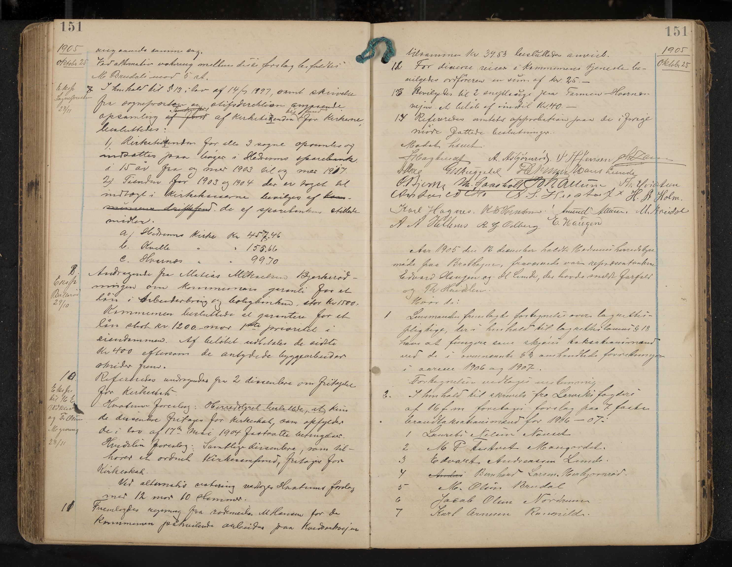 Hedrum formannskap og sentraladministrasjon, IKAK/0727021/A/Aa/L0005: Møtebok, 1899-1911, p. 151