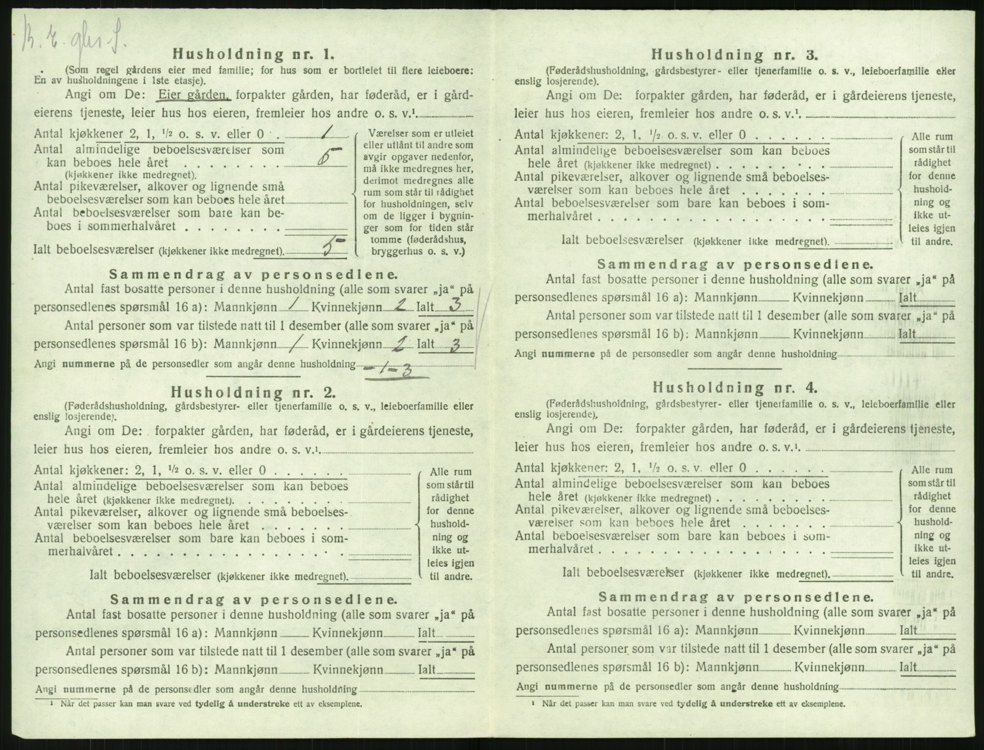 SAK, 1920 census for Flosta, 1920, p. 229