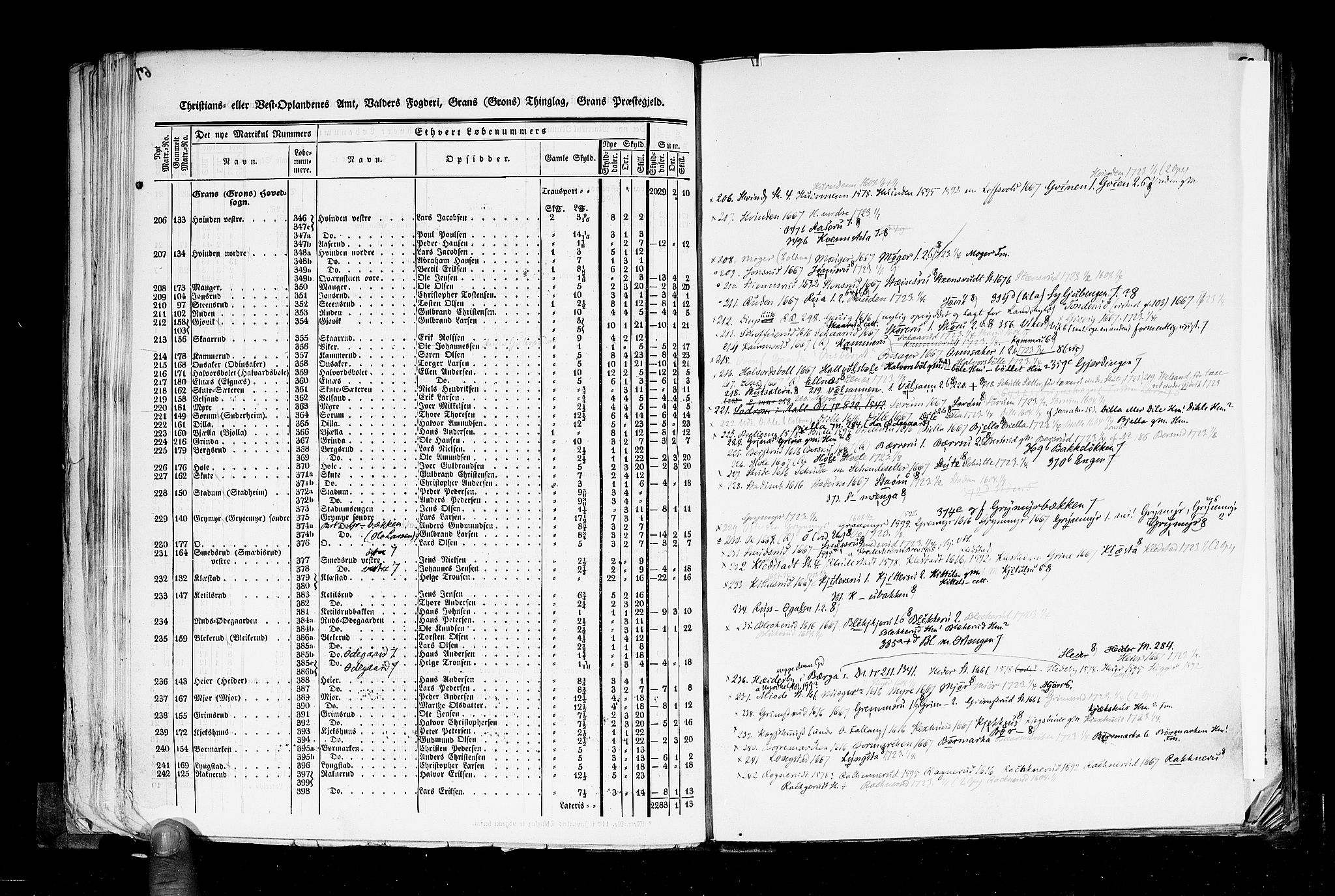 Rygh, AV/RA-PA-0034/F/Fb/L0004: Matrikkelen for 1838 - Christians amt (Oppland fylke), 1838, p. 67b