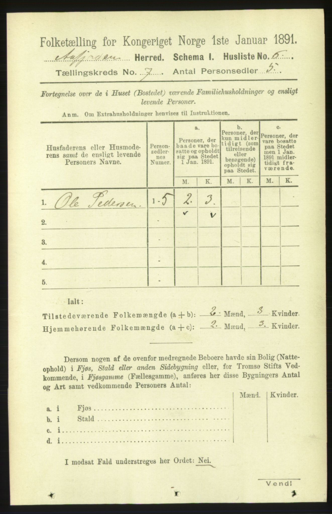 RA, 1891 census for 1630 Åfjord, 1891, p. 1682