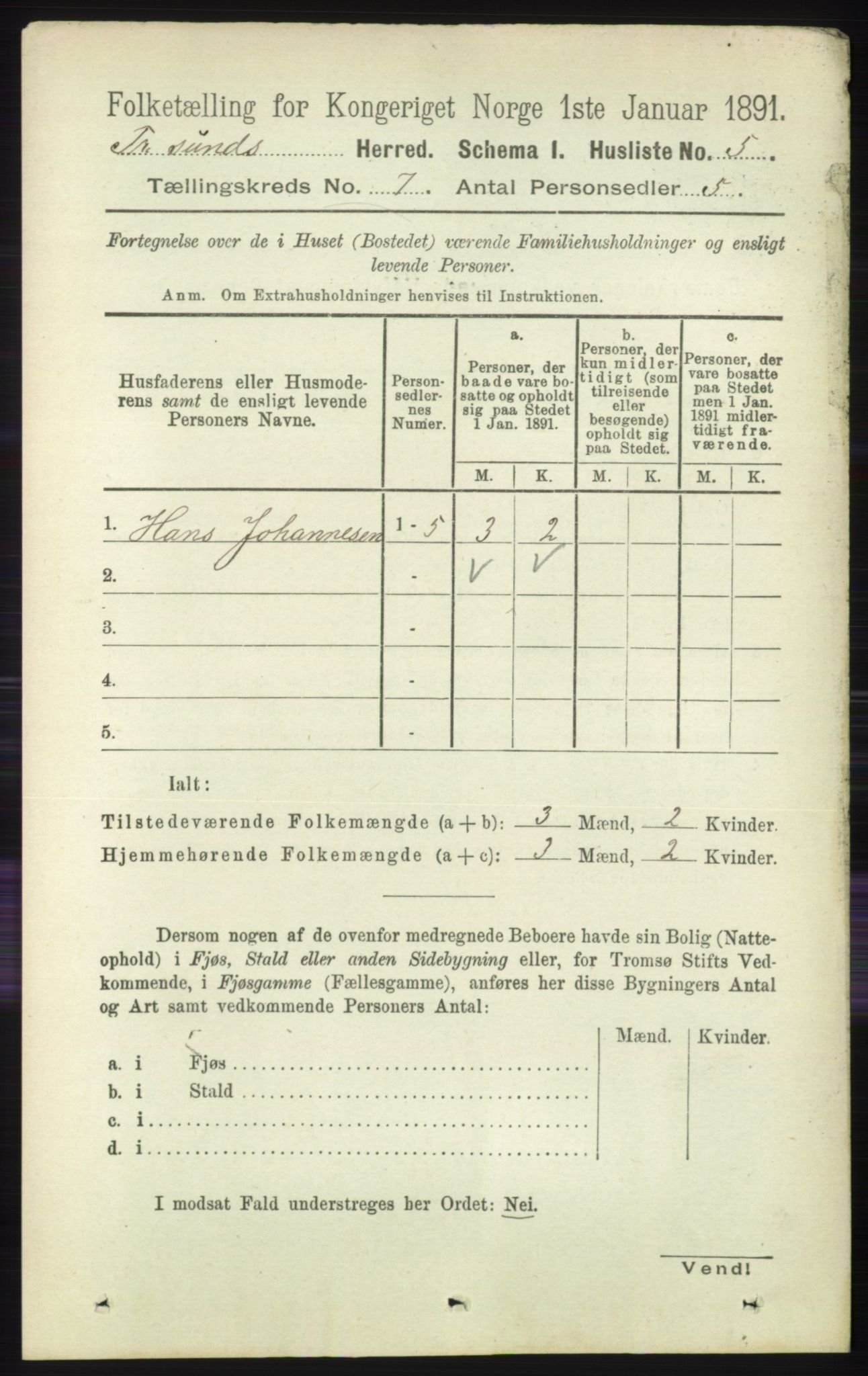 RA, 1891 census for 1934 Tromsøysund, 1891, p. 3638