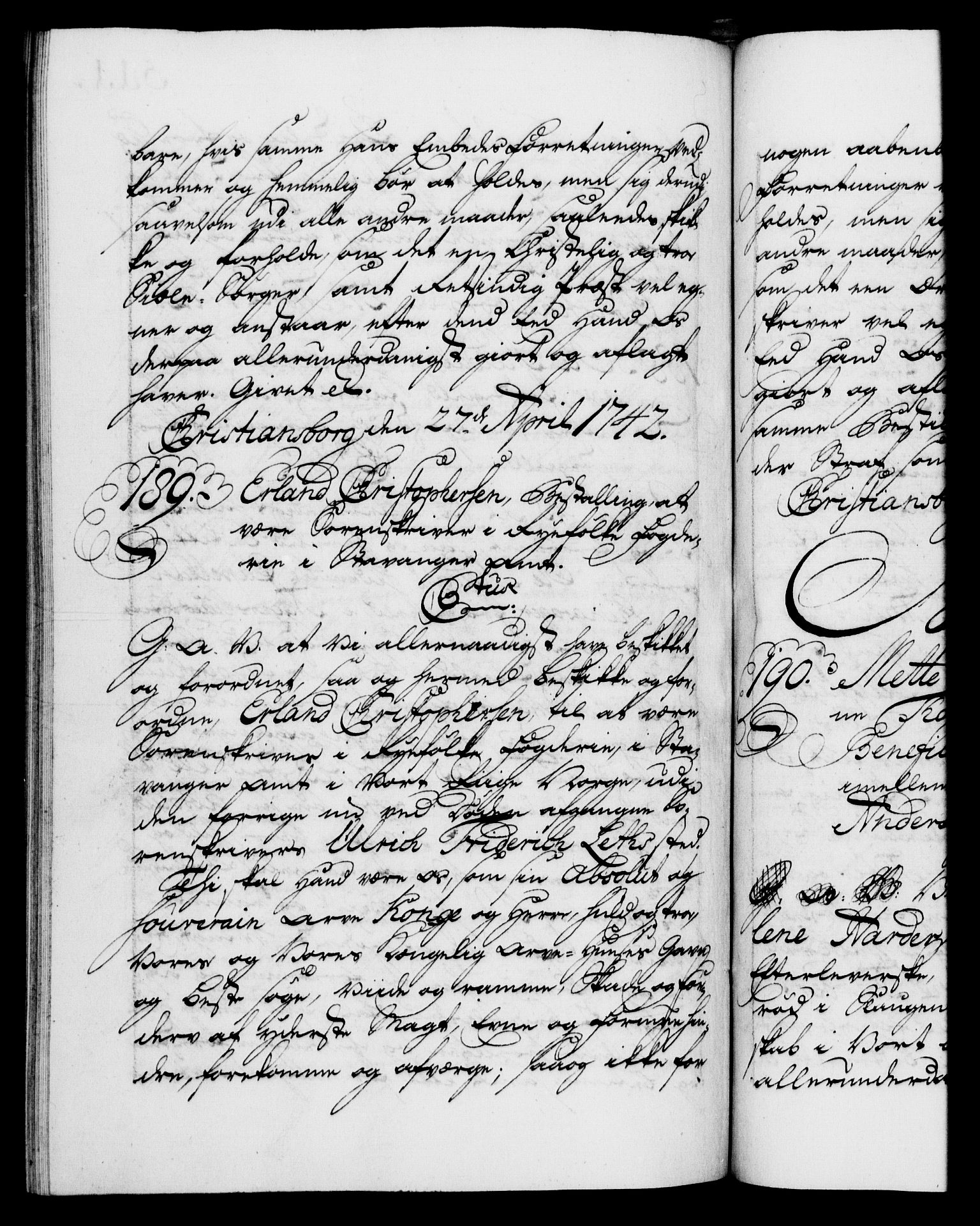 Danske Kanselli 1572-1799, AV/RA-EA-3023/F/Fc/Fca/Fcaa/L0032: Norske registre, 1741-1742, p. 511b