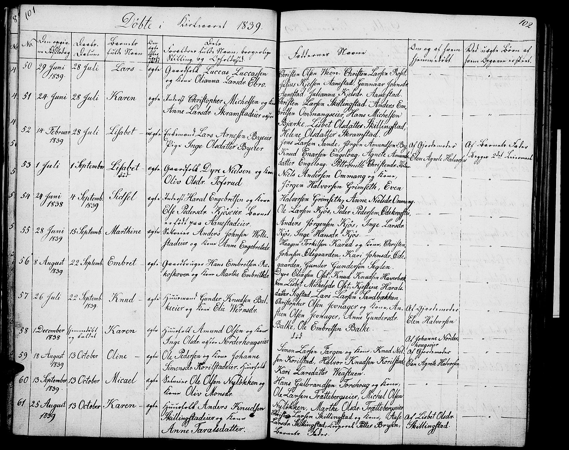 Løten prestekontor, AV/SAH-PREST-022/L/La/L0002: Parish register (copy) no. 2, 1832-1850, p. 101-102