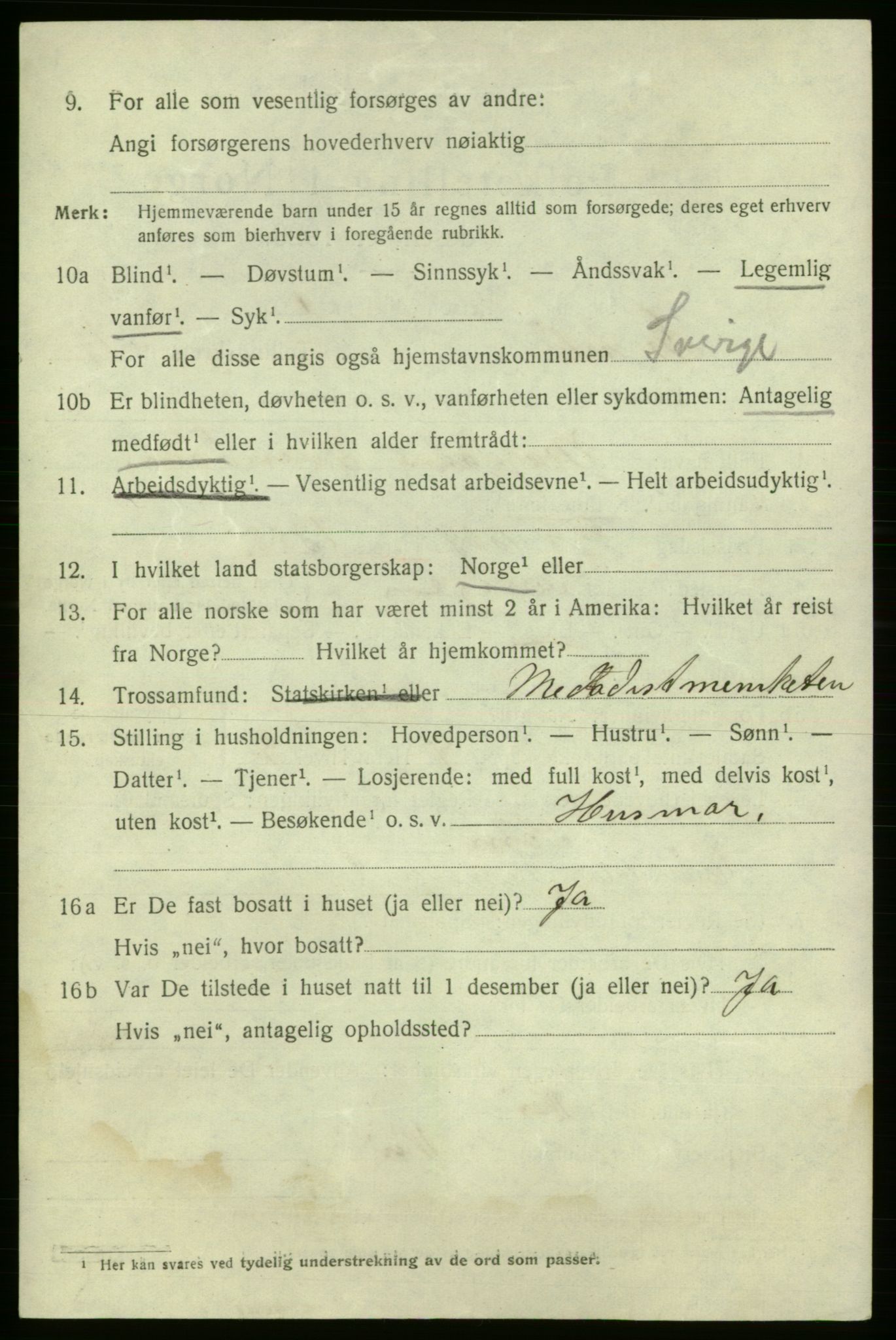 SAO, 1920 census for Fredrikshald, 1920, p. 18980