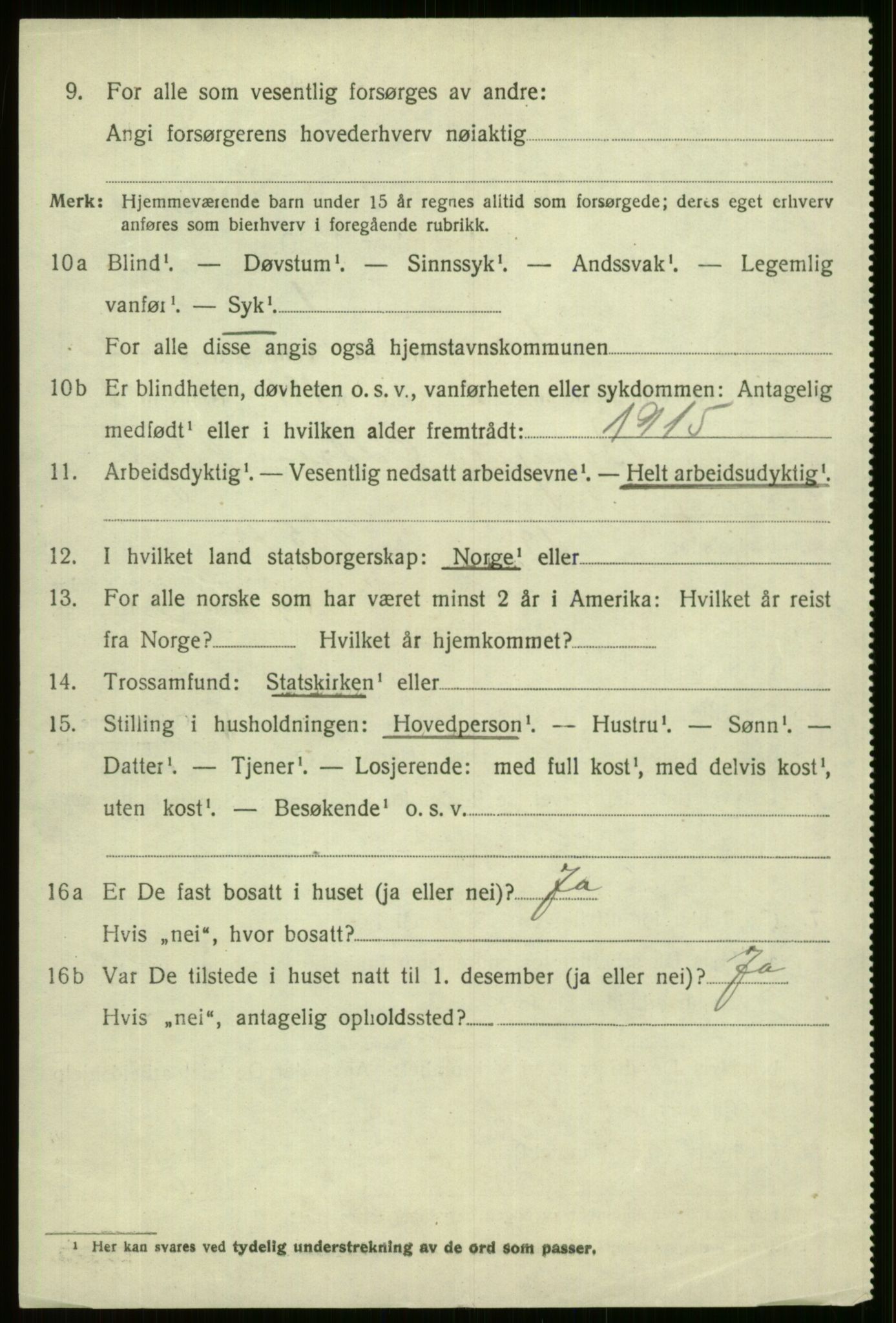 SAB, 1920 census for Voss, 1920, p. 16678
