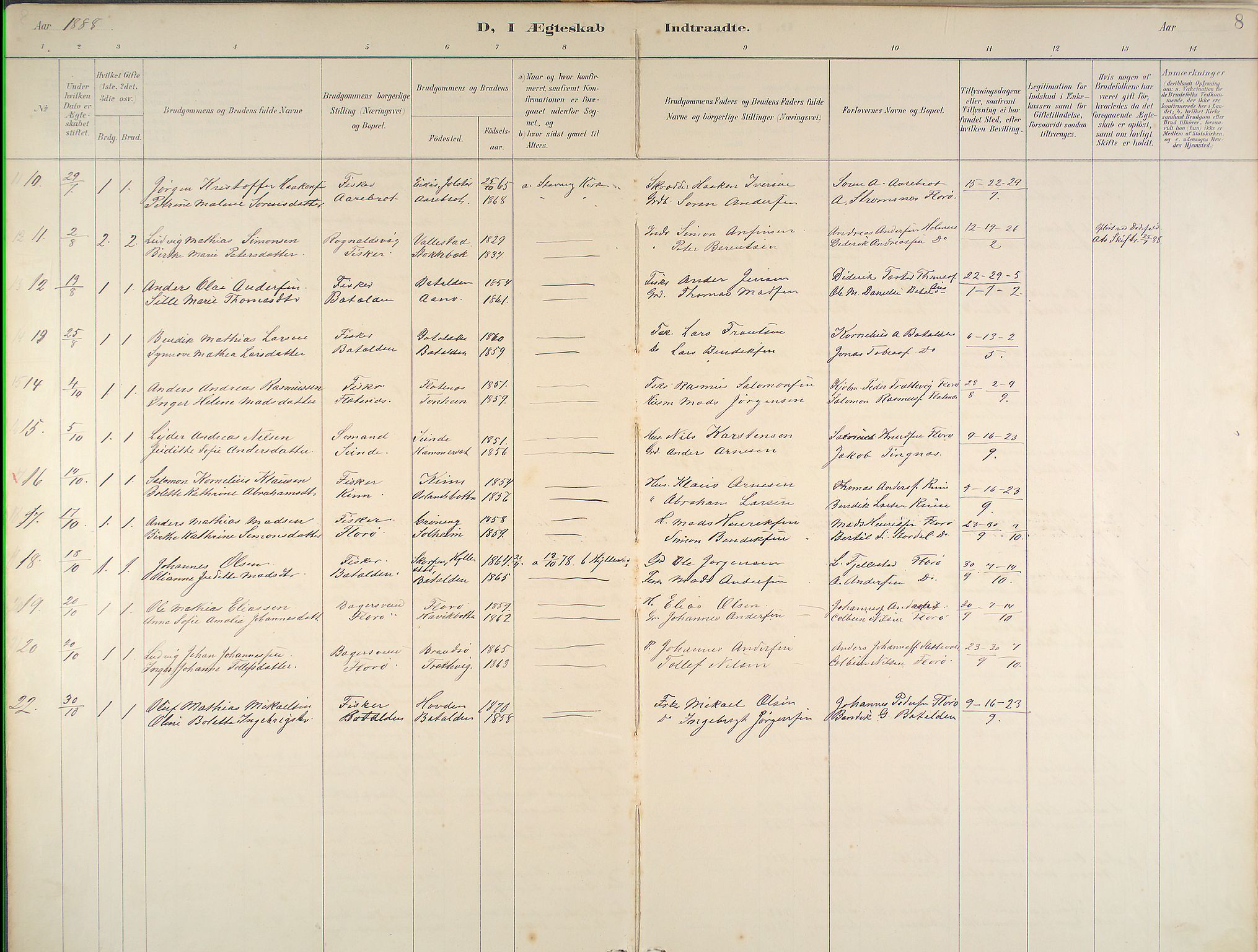 Kinn sokneprestembete, SAB/A-80801/H/Haa/Haab/L0011: Parish register (official) no. B 11, 1886-1936, p. 8