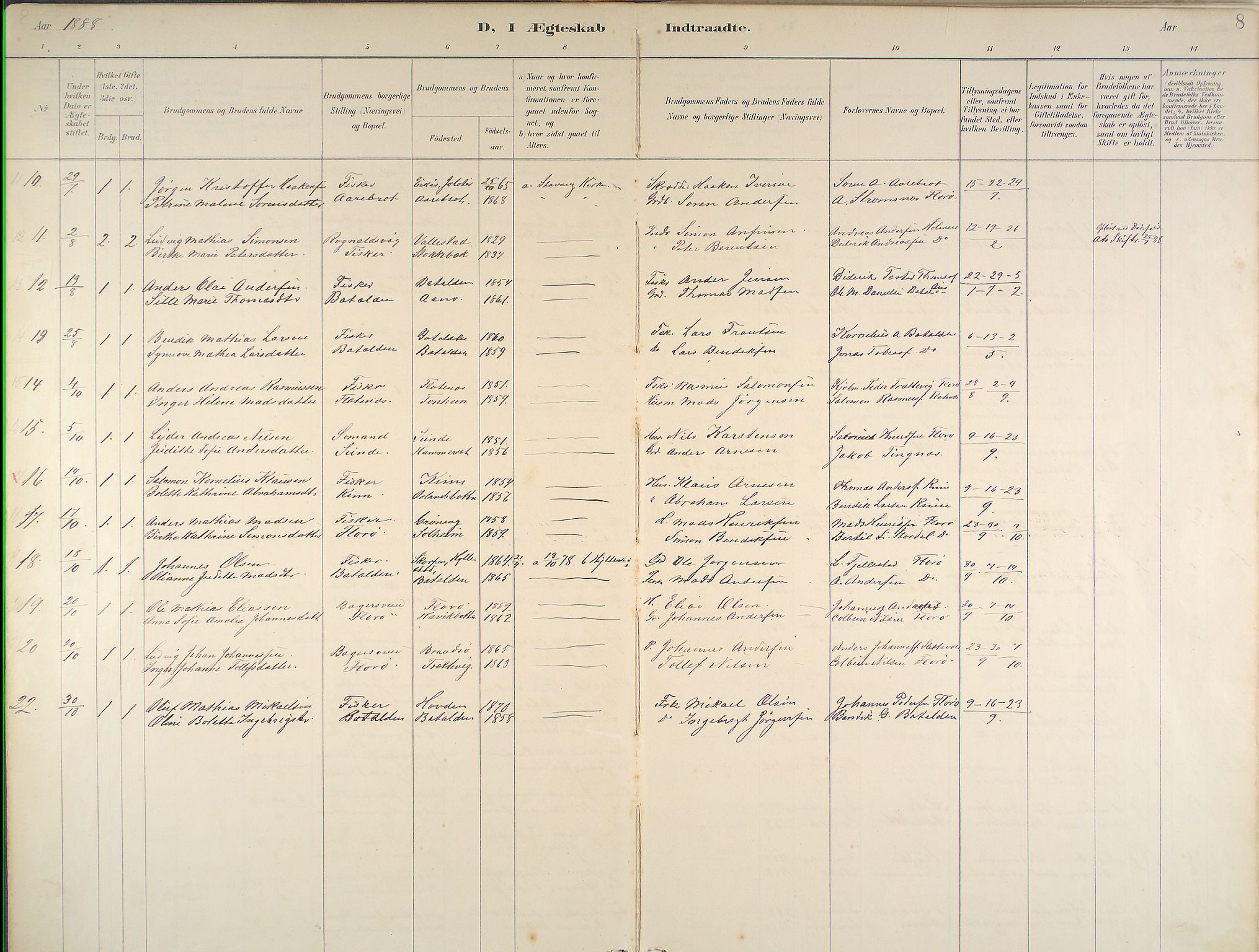 Kinn sokneprestembete, AV/SAB-A-80801/H/Haa/Haab/L0011: Parish register (official) no. B 11, 1886-1936, p. 8