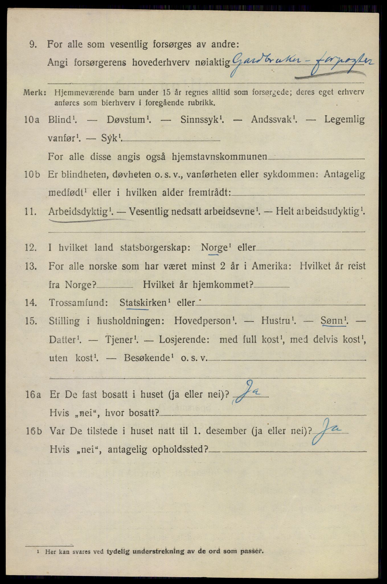 SAO, 1920 census for Ullensaker, 1920, p. 7246