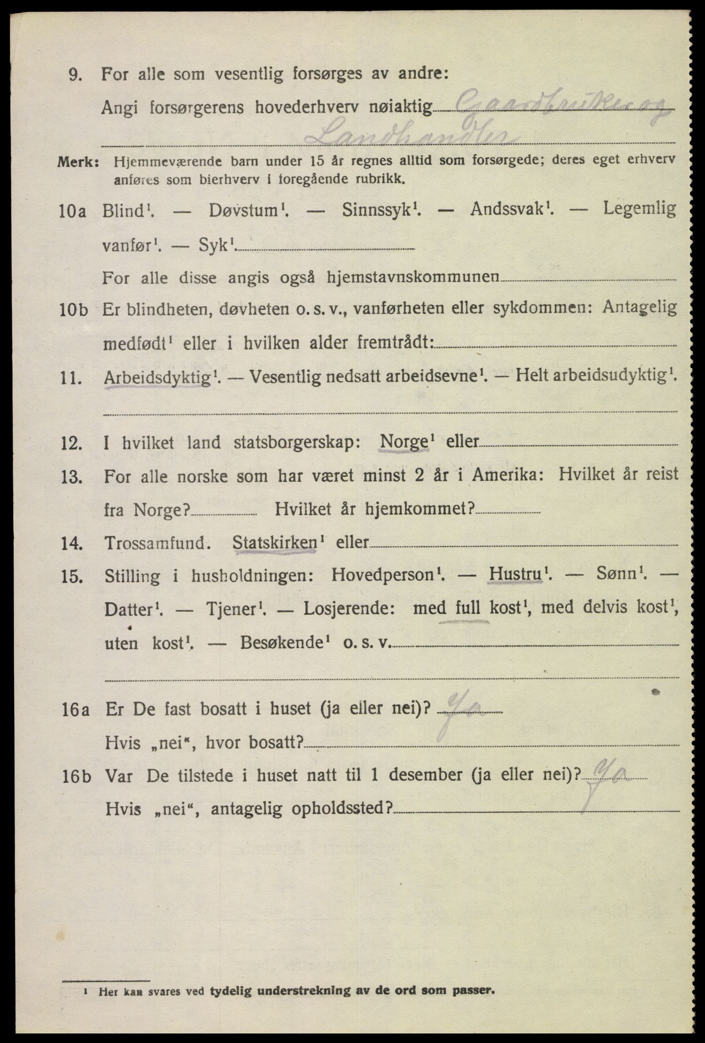 SAK, 1920 census for Kvinesdal, 1920, p. 5722