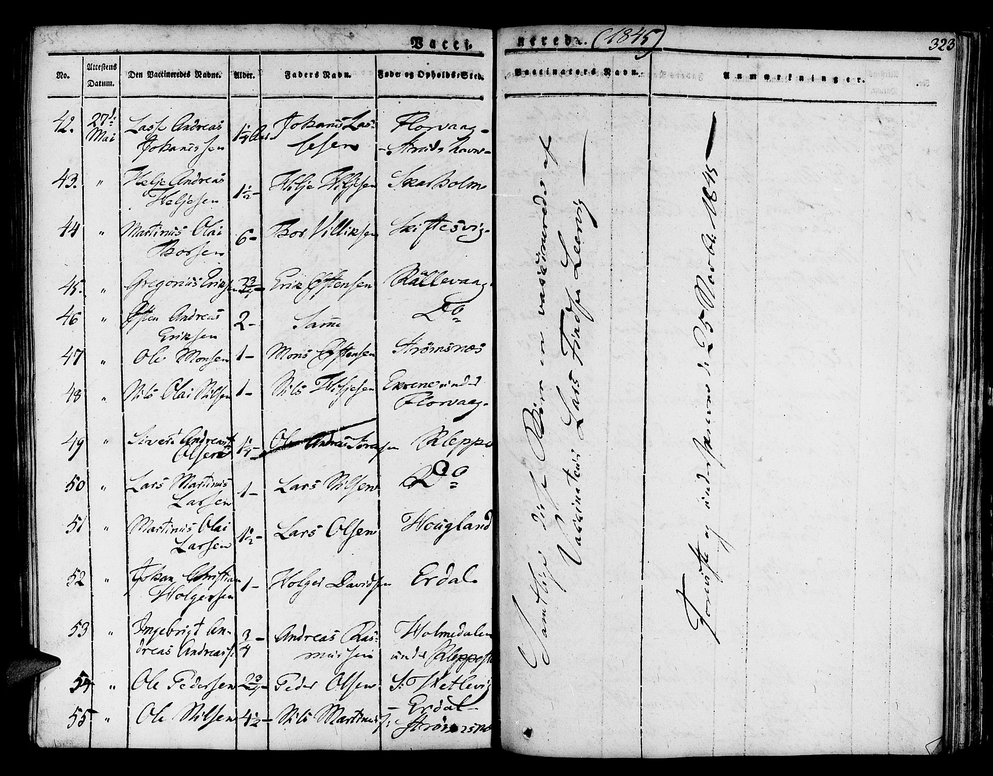 Askøy Sokneprestembete, AV/SAB-A-74101/H/Ha/Haa/Haaa/L0004: Parish register (official) no. A 4, 1825-1845, p. 323