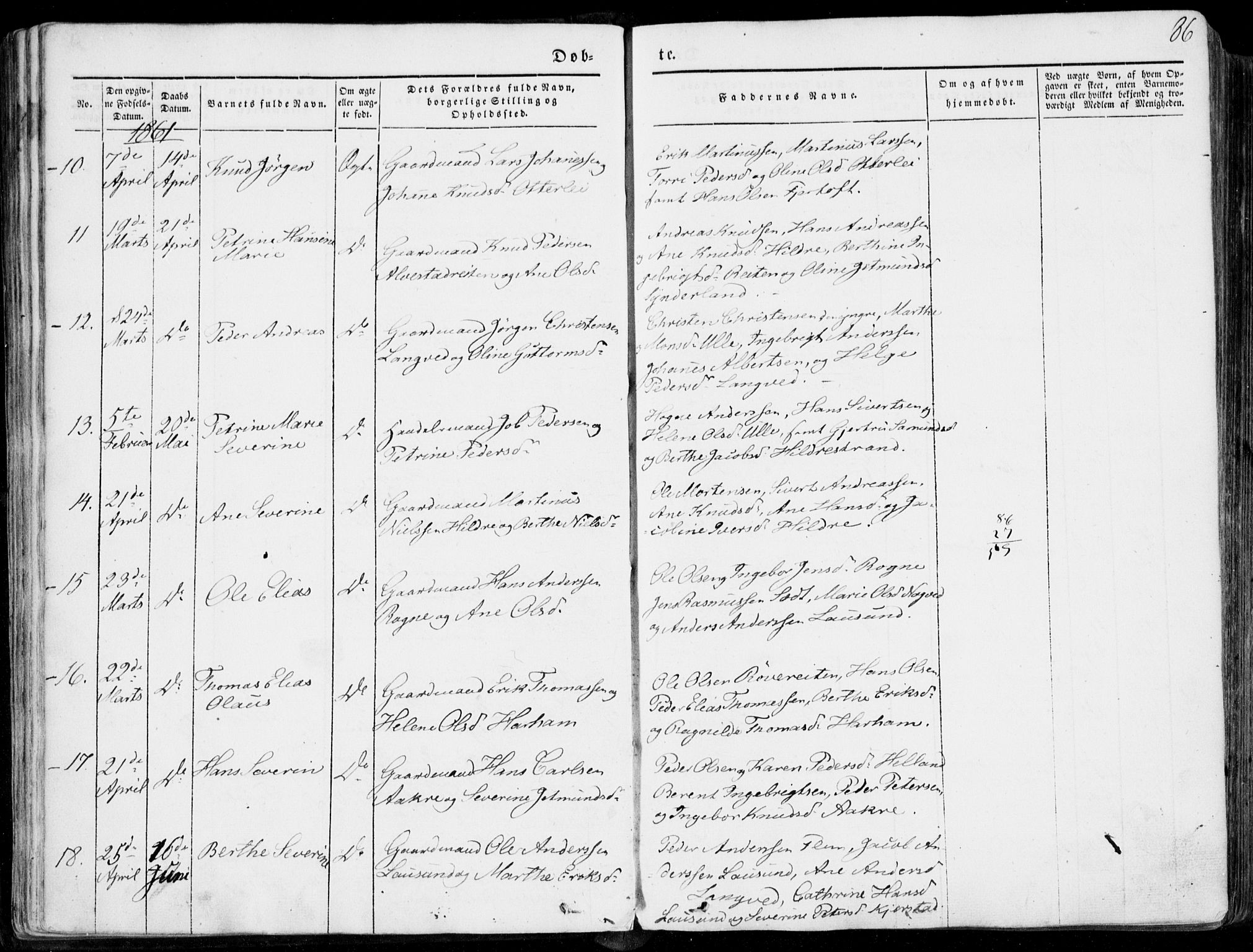 Ministerialprotokoller, klokkerbøker og fødselsregistre - Møre og Romsdal, AV/SAT-A-1454/536/L0497: Parish register (official) no. 536A06, 1845-1865, p. 86