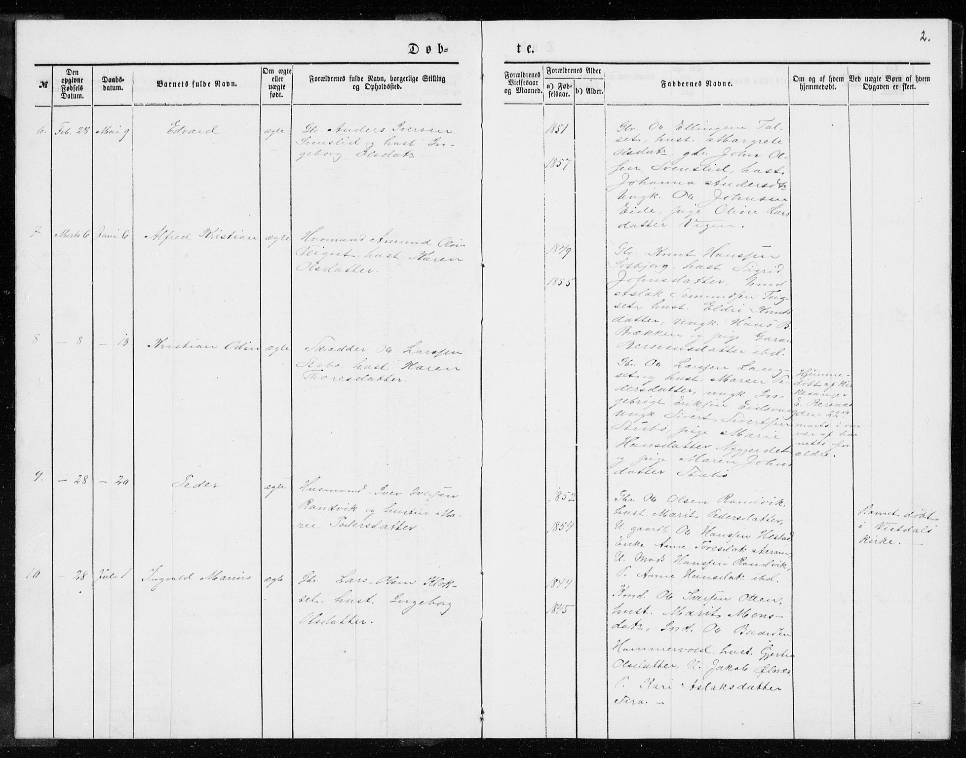 Ministerialprotokoller, klokkerbøker og fødselsregistre - Møre og Romsdal, AV/SAT-A-1454/551/L0631: Parish register (copy) no. 551C03, 1886-1894, p. 2