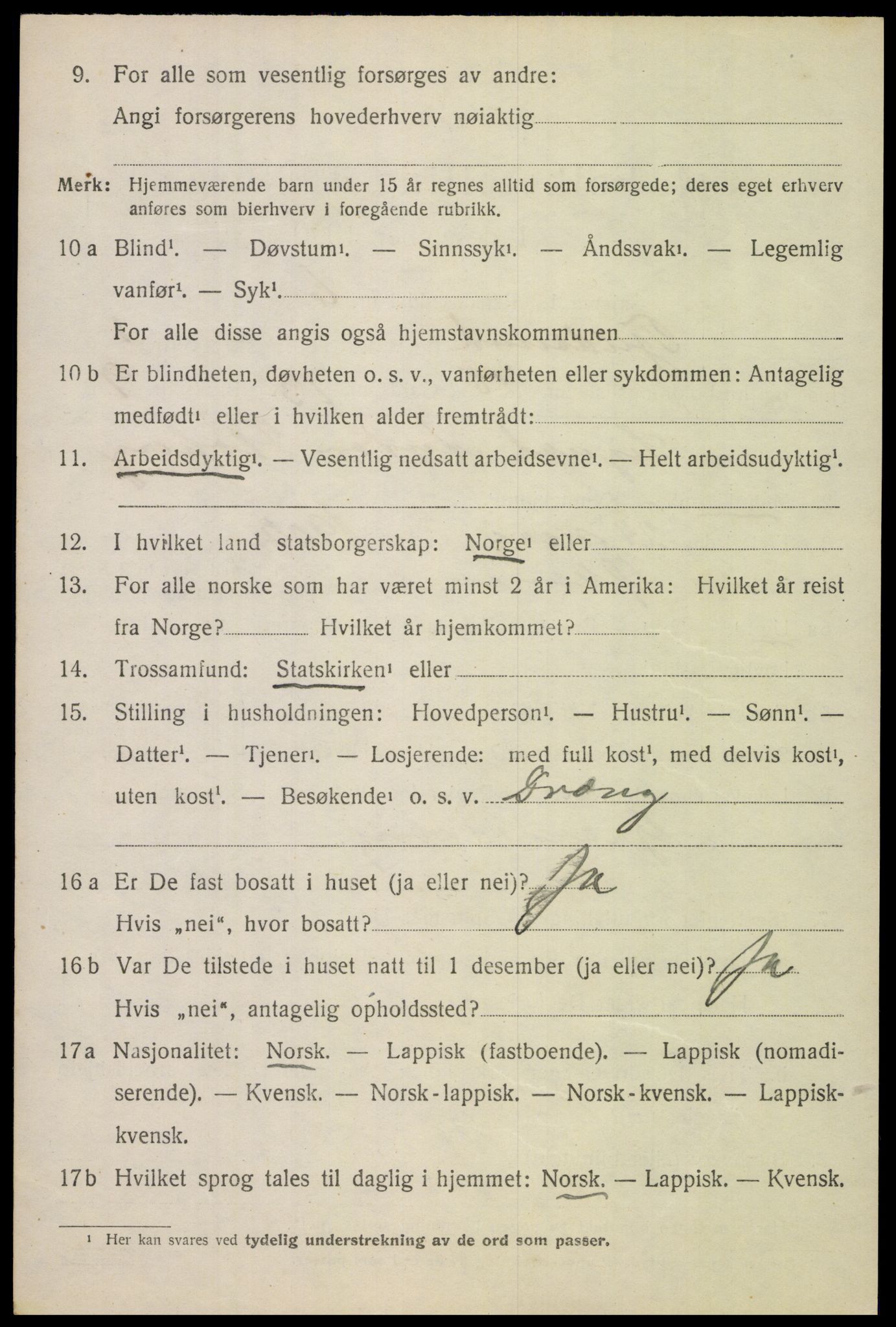 SAT, 1920 census for Tjeldsund, 1920, p. 1147