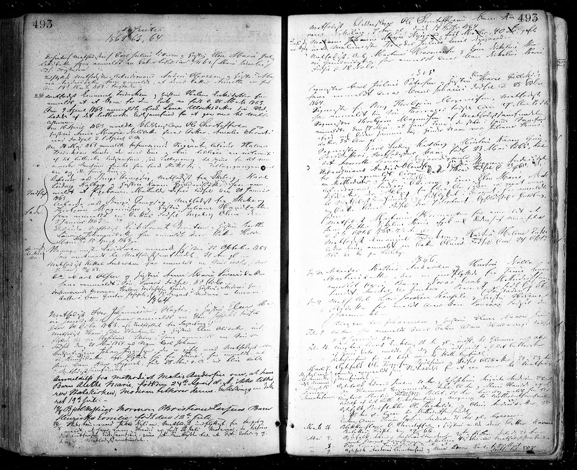 Glemmen prestekontor Kirkebøker, SAO/A-10908/F/Fa/L0008: Parish register (official) no. 8, 1862-1871, p. 493