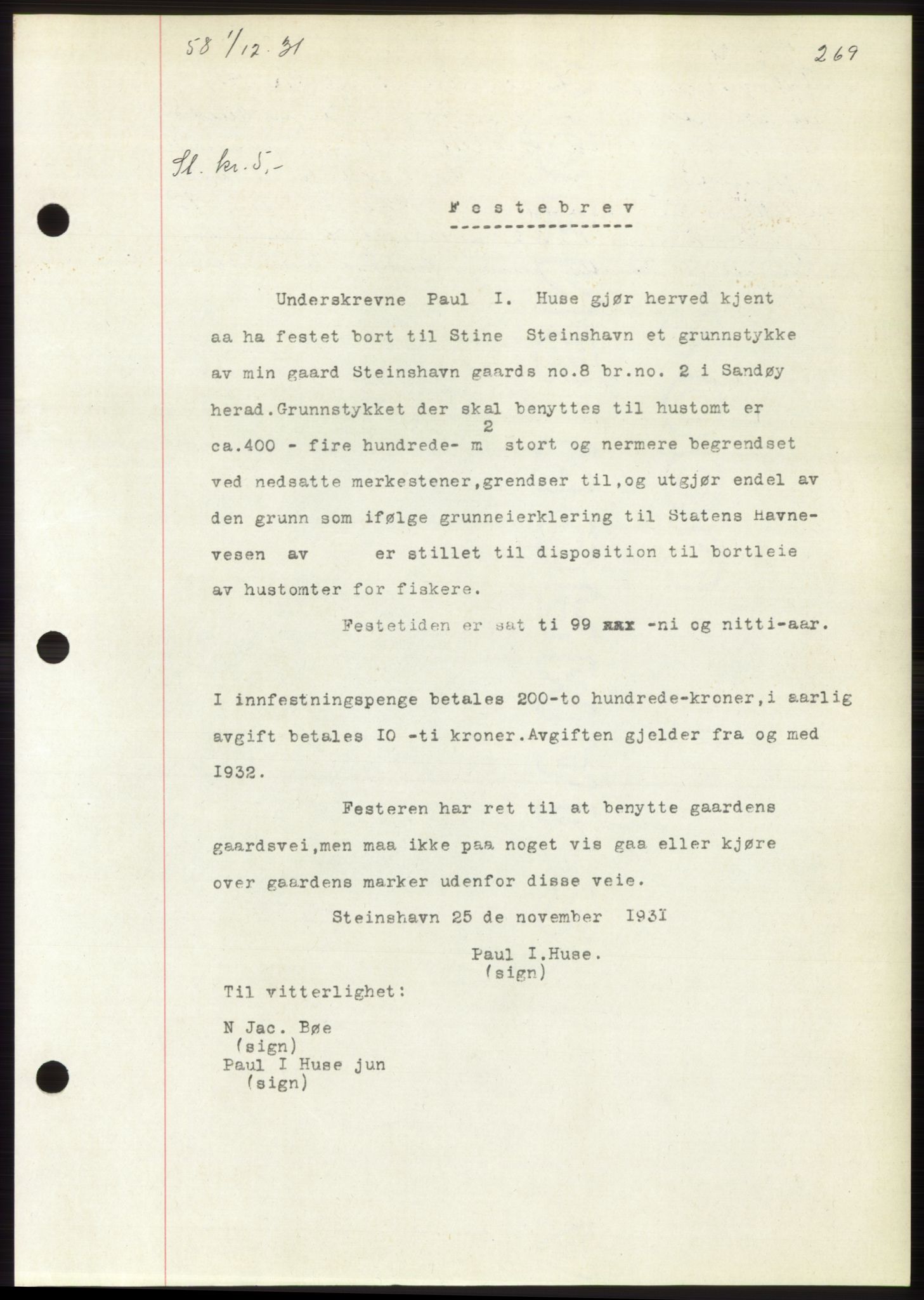 Romsdal sorenskriveri, AV/SAT-A-4149/1/2/2C/L0060: Mortgage book no. 54, 1931-1932, Deed date: 01.12.1931