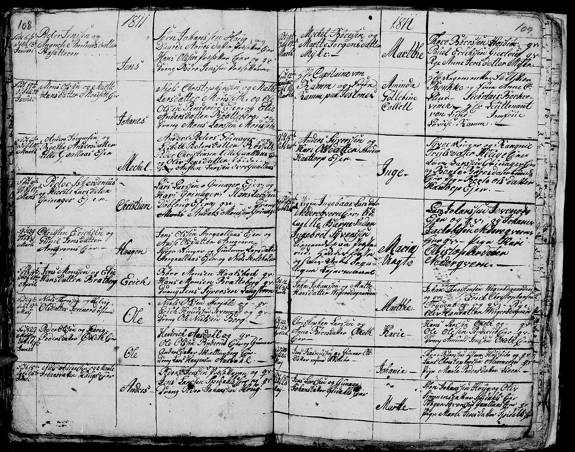 Vang prestekontor, Hedmark, AV/SAH-PREST-008/H/Ha/Hab/L0001: Parish register (copy) no. 1, 1792-1814, p. 108-109