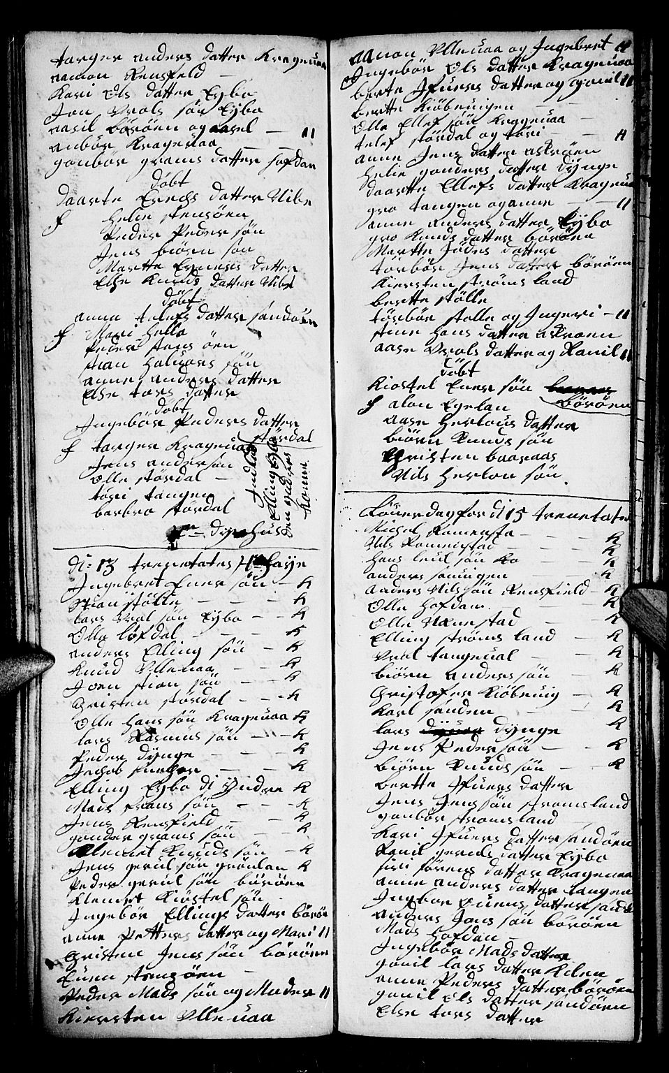 Dypvåg sokneprestkontor, AV/SAK-1111-0007/F/Fb/Fba/L0005: Parish register (copy) no. B 5, 1732-1746, p. 135