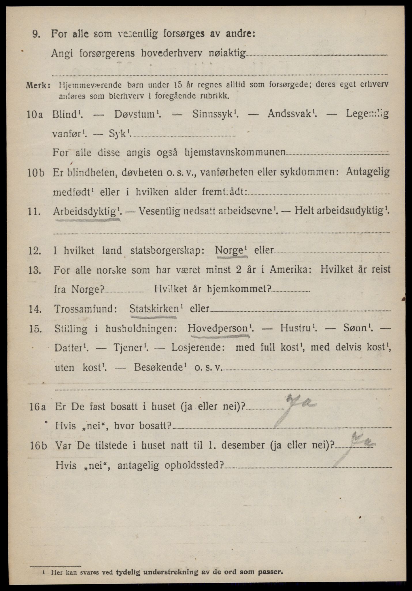 SAT, 1920 census for Vatne, 1920, p. 1829