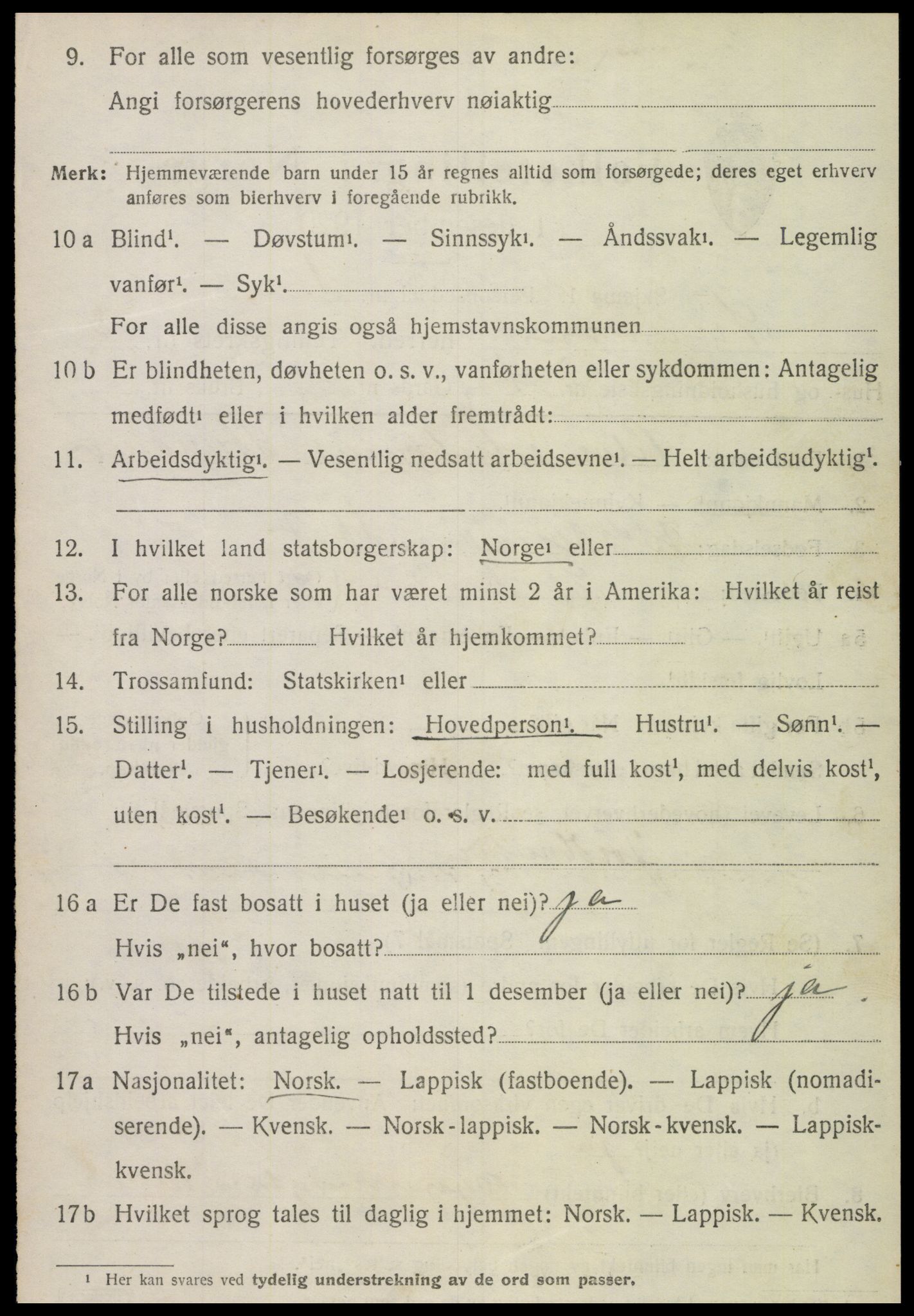 SAT, 1920 census for Snåsa, 1920, p. 1569