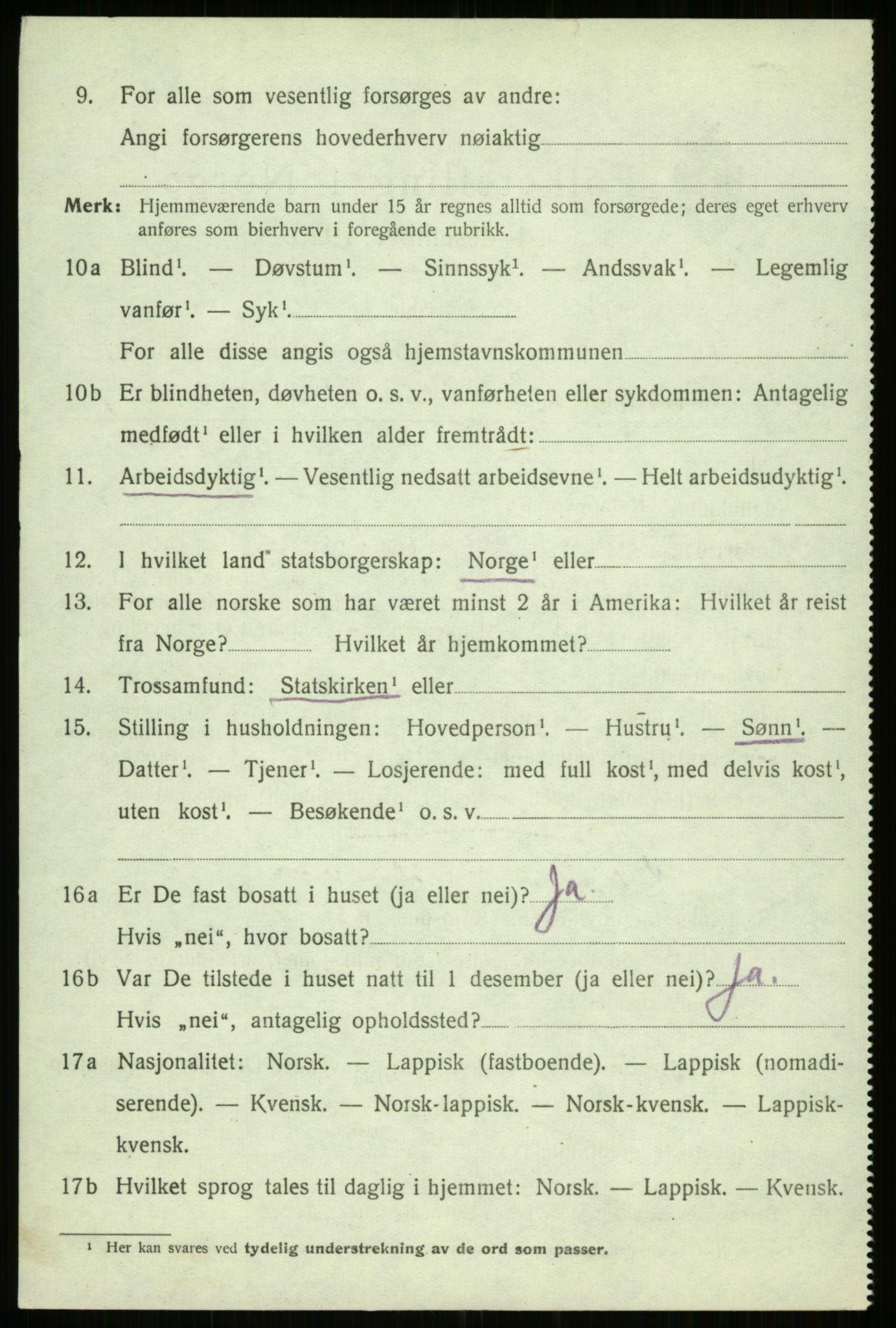 SATØ, 1920 census for Trondenes, 1920, p. 12230