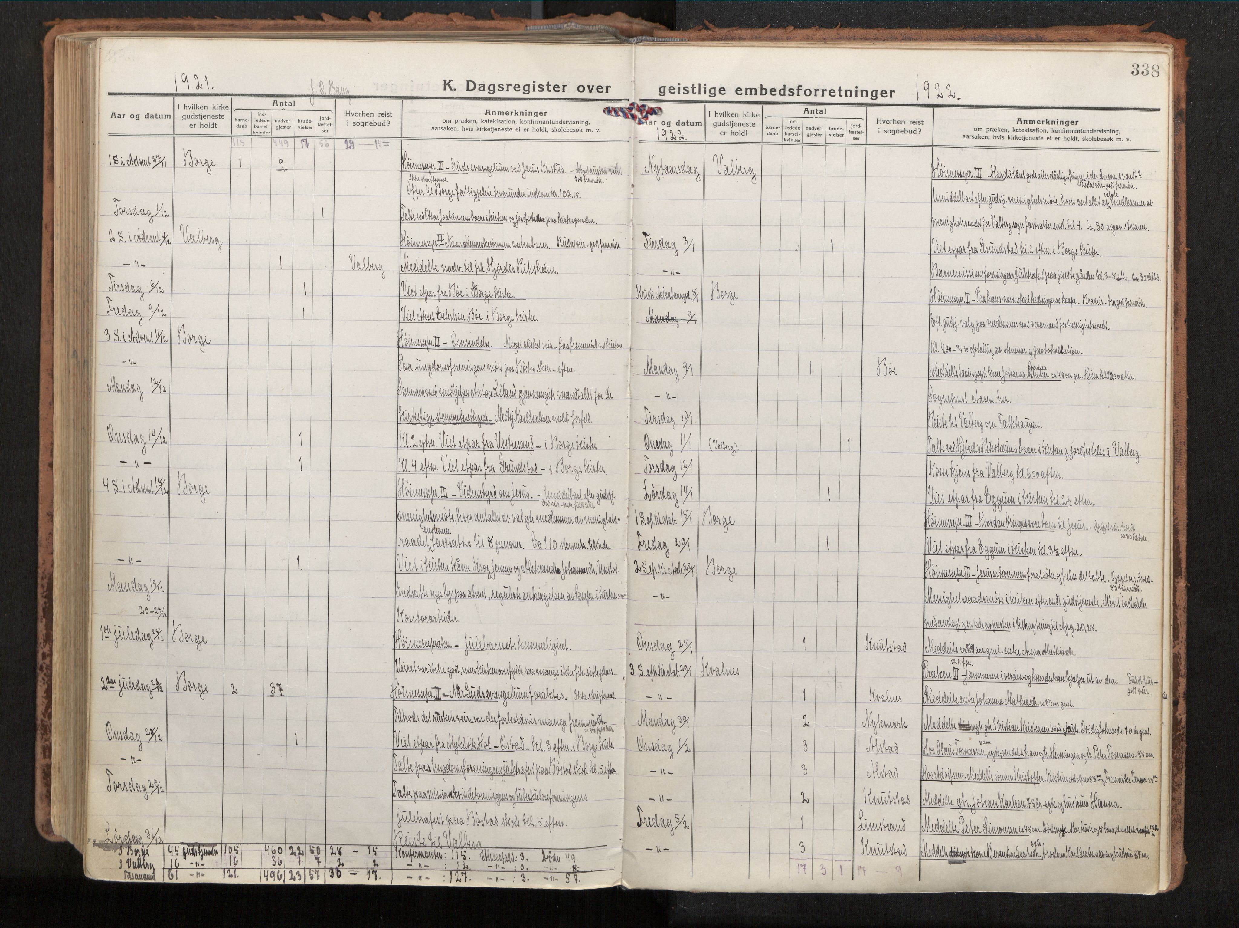 Ministerialprotokoller, klokkerbøker og fødselsregistre - Nordland, SAT/A-1459/880/L1136: Parish register (official) no. 880A10, 1919-1927, p. 338