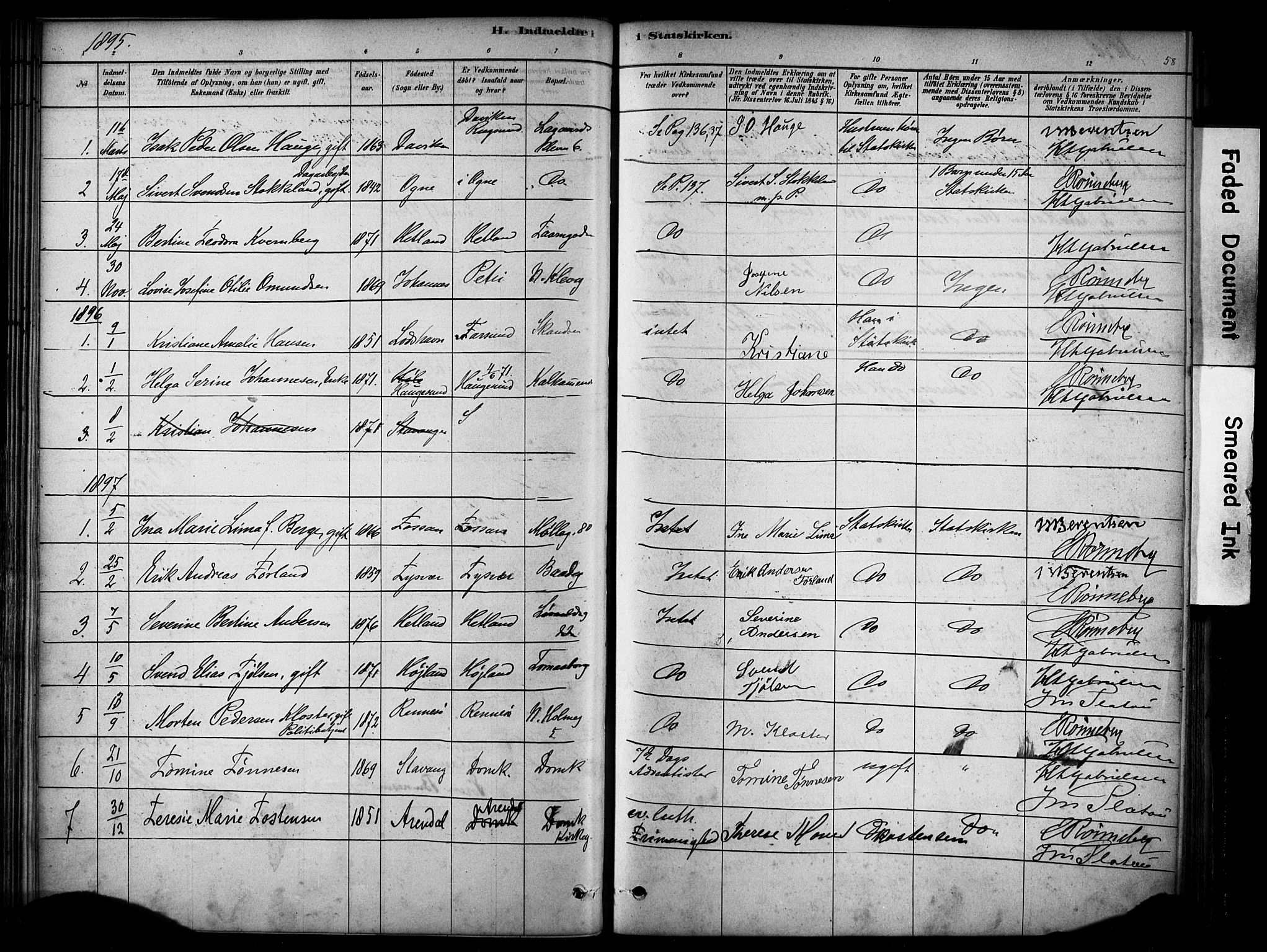 Domkirken sokneprestkontor, SAST/A-101812/001/30/30BA/L0025: Parish register (official) no. A 24, 1877-1927, p. 58