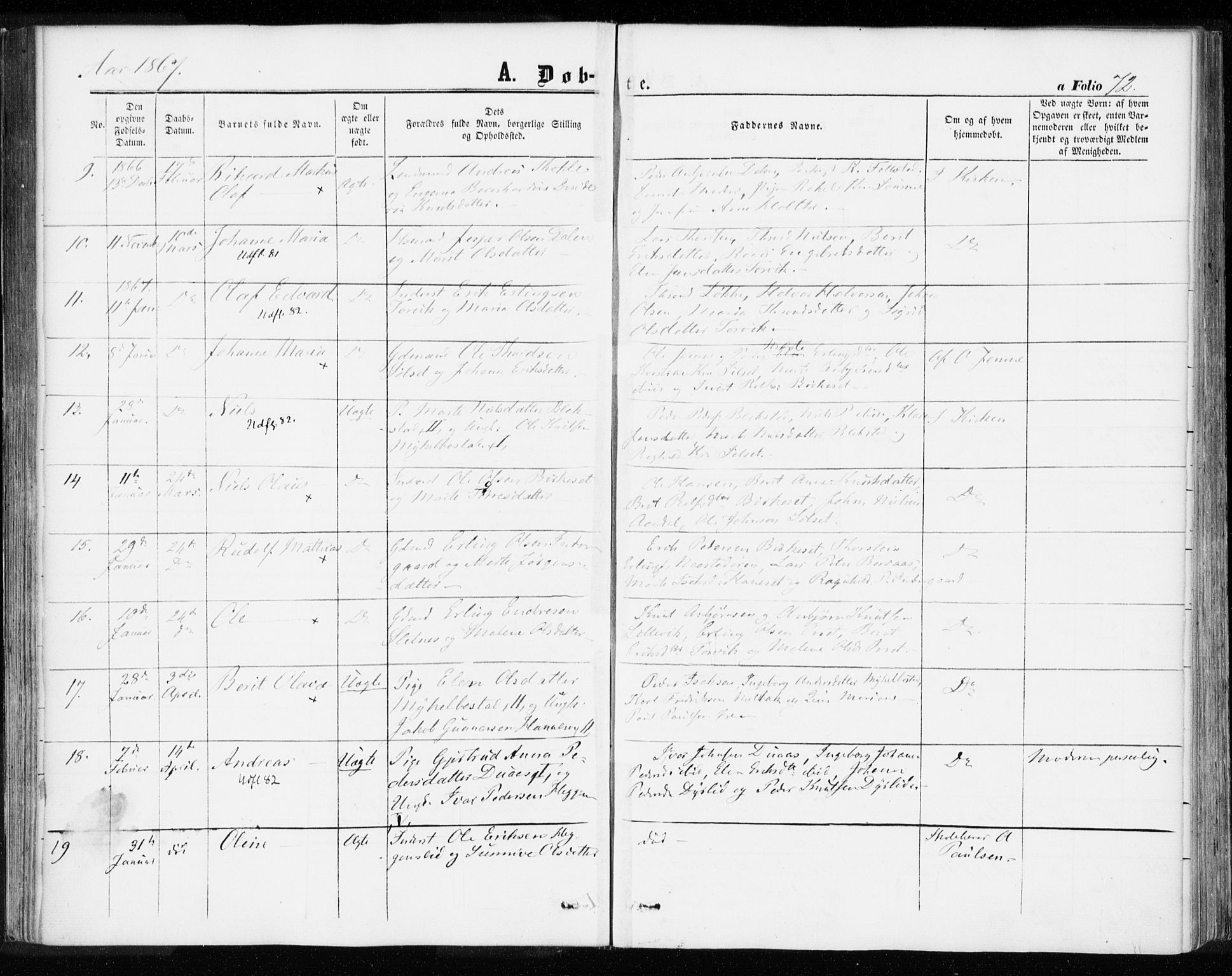 Ministerialprotokoller, klokkerbøker og fødselsregistre - Møre og Romsdal, AV/SAT-A-1454/584/L0965: Parish register (official) no. 584A05, 1857-1868, p. 72