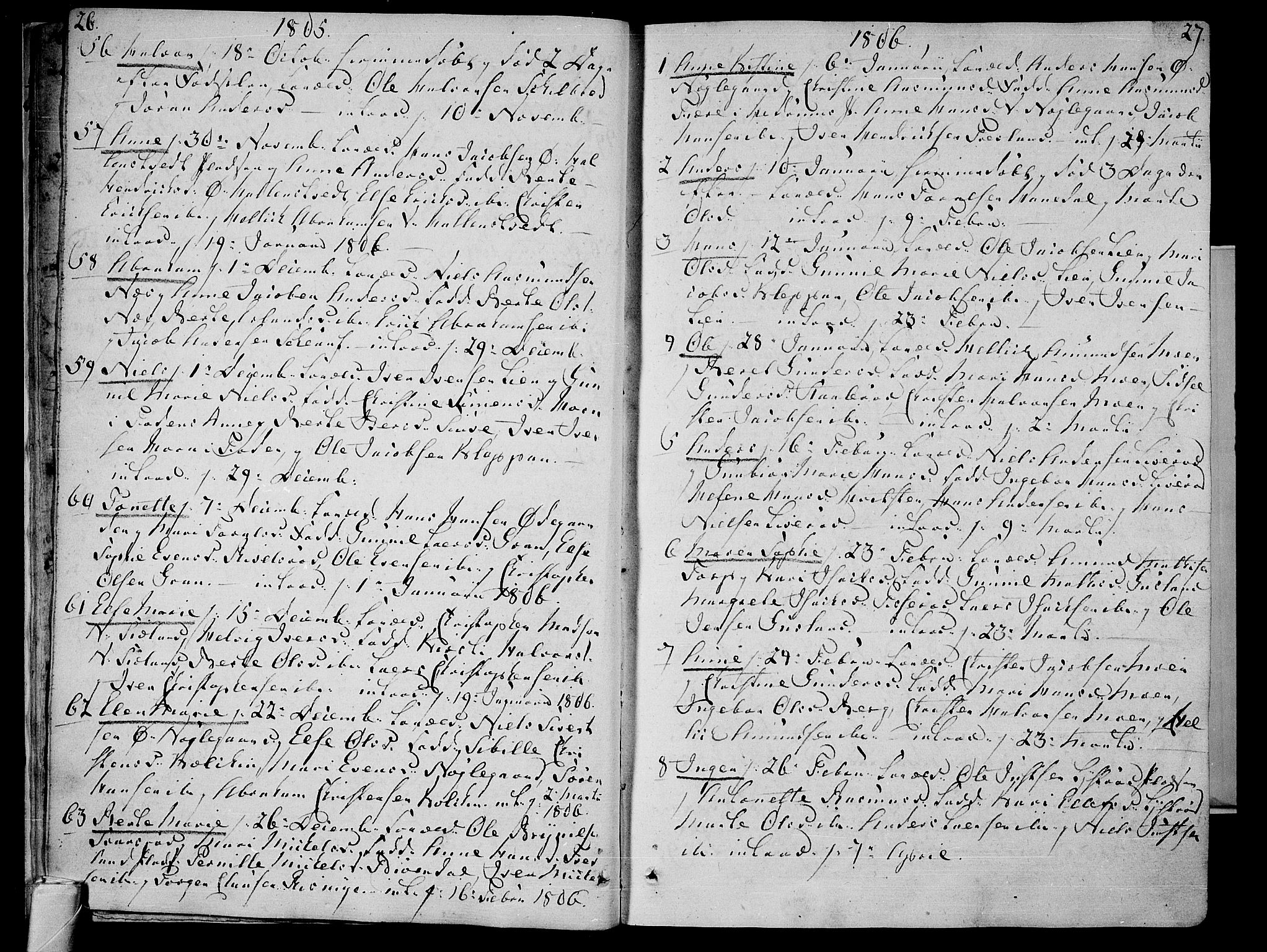 Andebu kirkebøker, AV/SAKO-A-336/F/Fa/L0003: Parish register (official) no. 3 /1, 1803-1828, p. 26-27